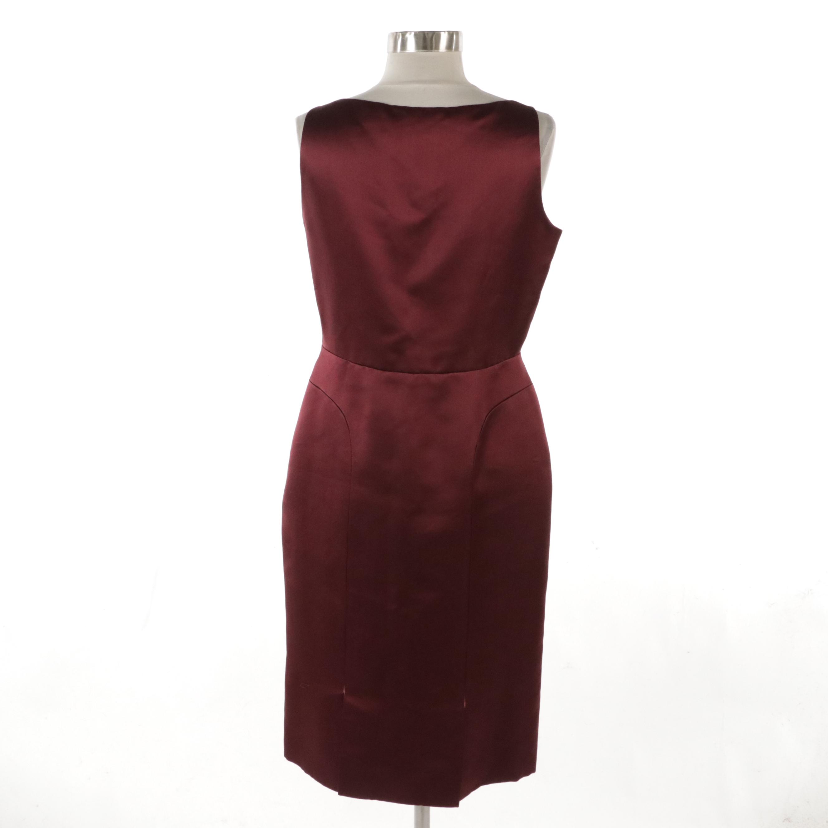 Oscar de La Renta Vintage Wine Red Silk Evening Dress