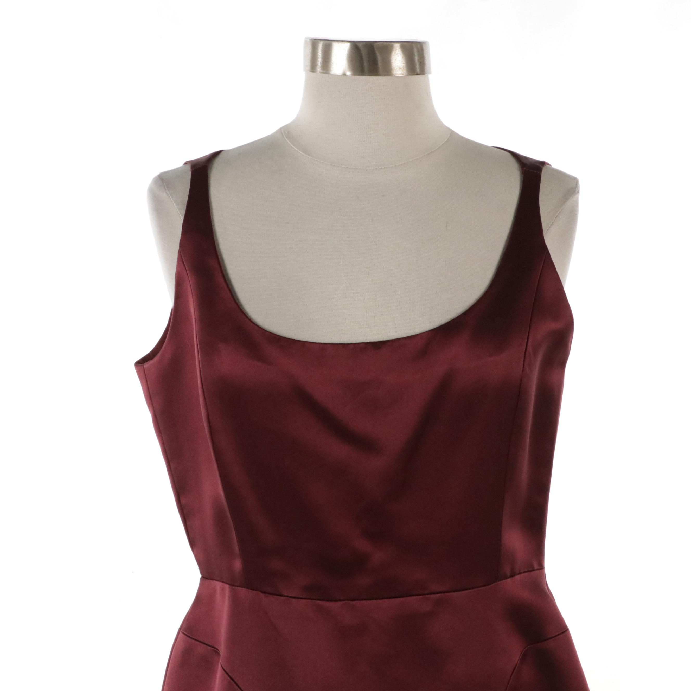 Oscar de La Renta Vintage Wine Red Silk Evening Dress
