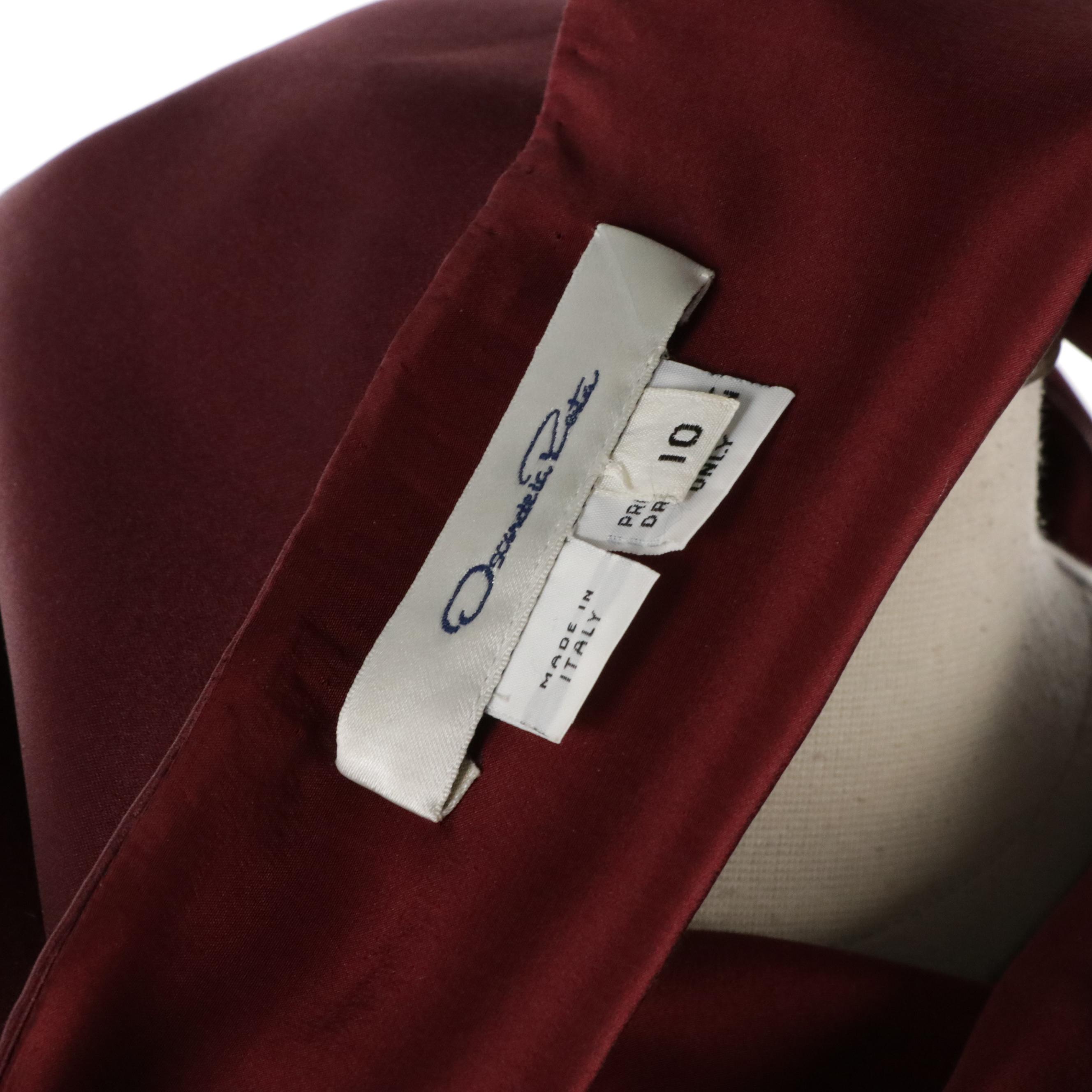 Oscar de La Renta Vintage Wine Red Silk Evening Dress