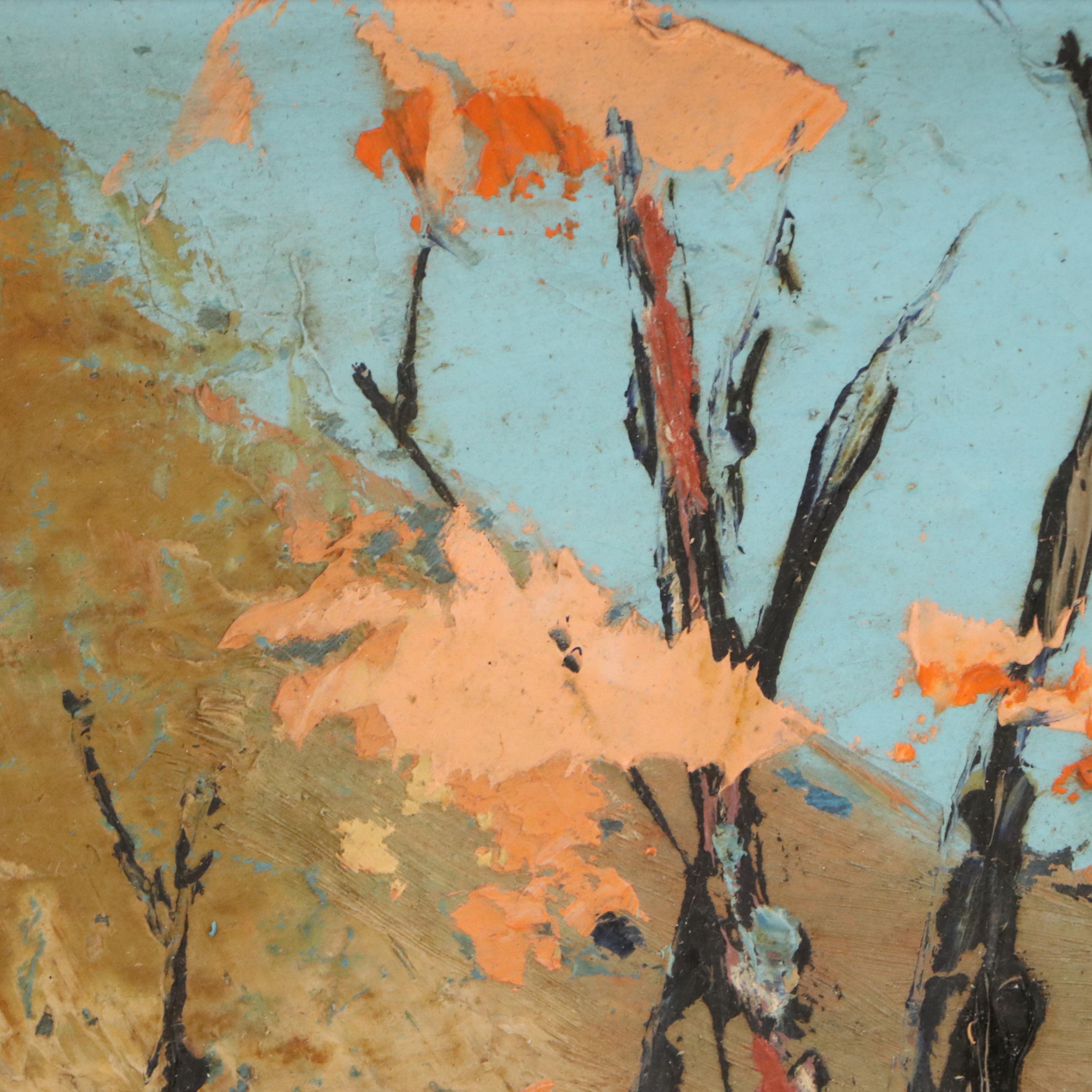 Douglas Staten Oil Painting of Abstract Landscape, 1959