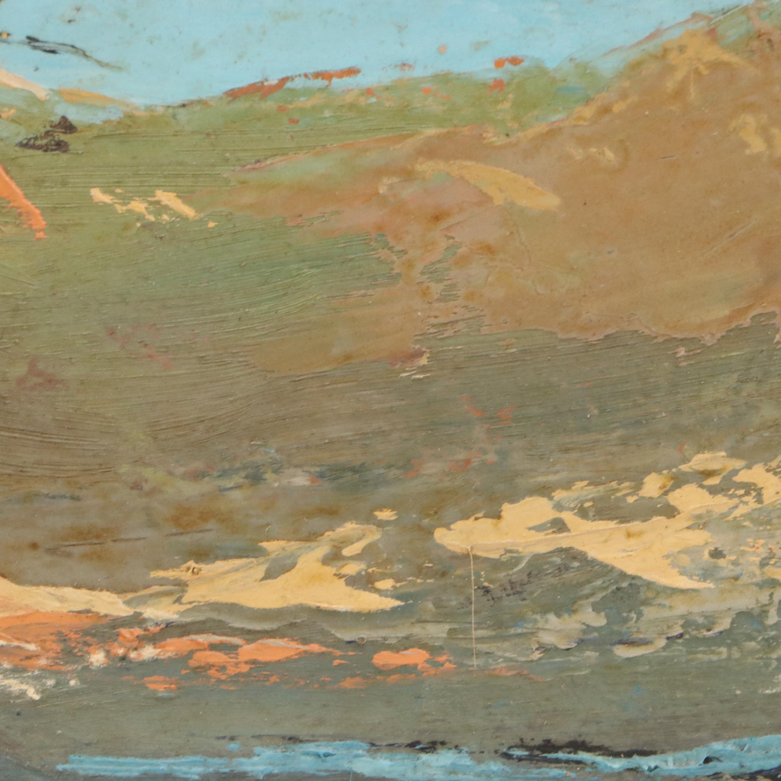 Douglas Staten Oil Painting of Abstract Landscape, 1959
