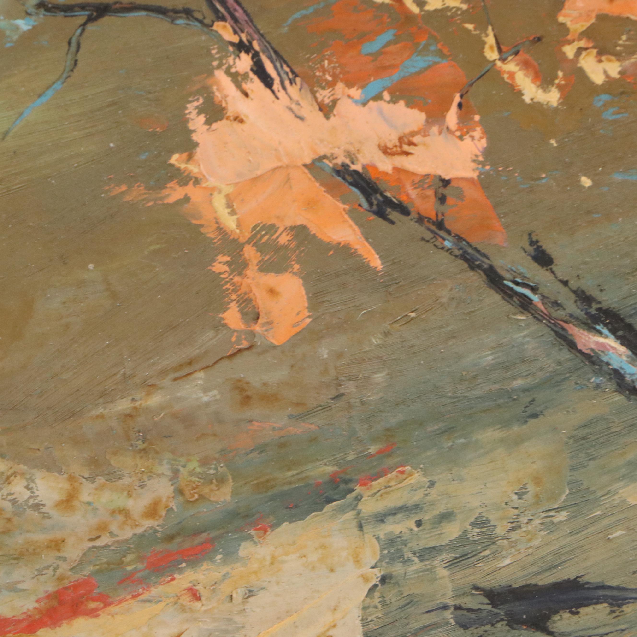 Douglas Staten Oil Painting of Abstract Landscape, 1959