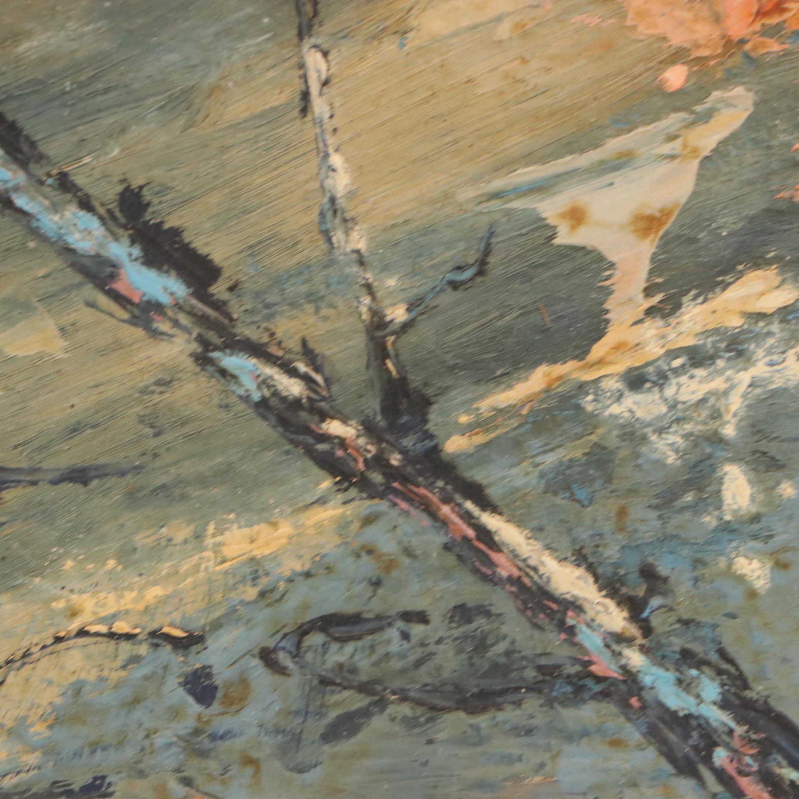 Douglas Staten Oil Painting of Abstract Landscape, 1959