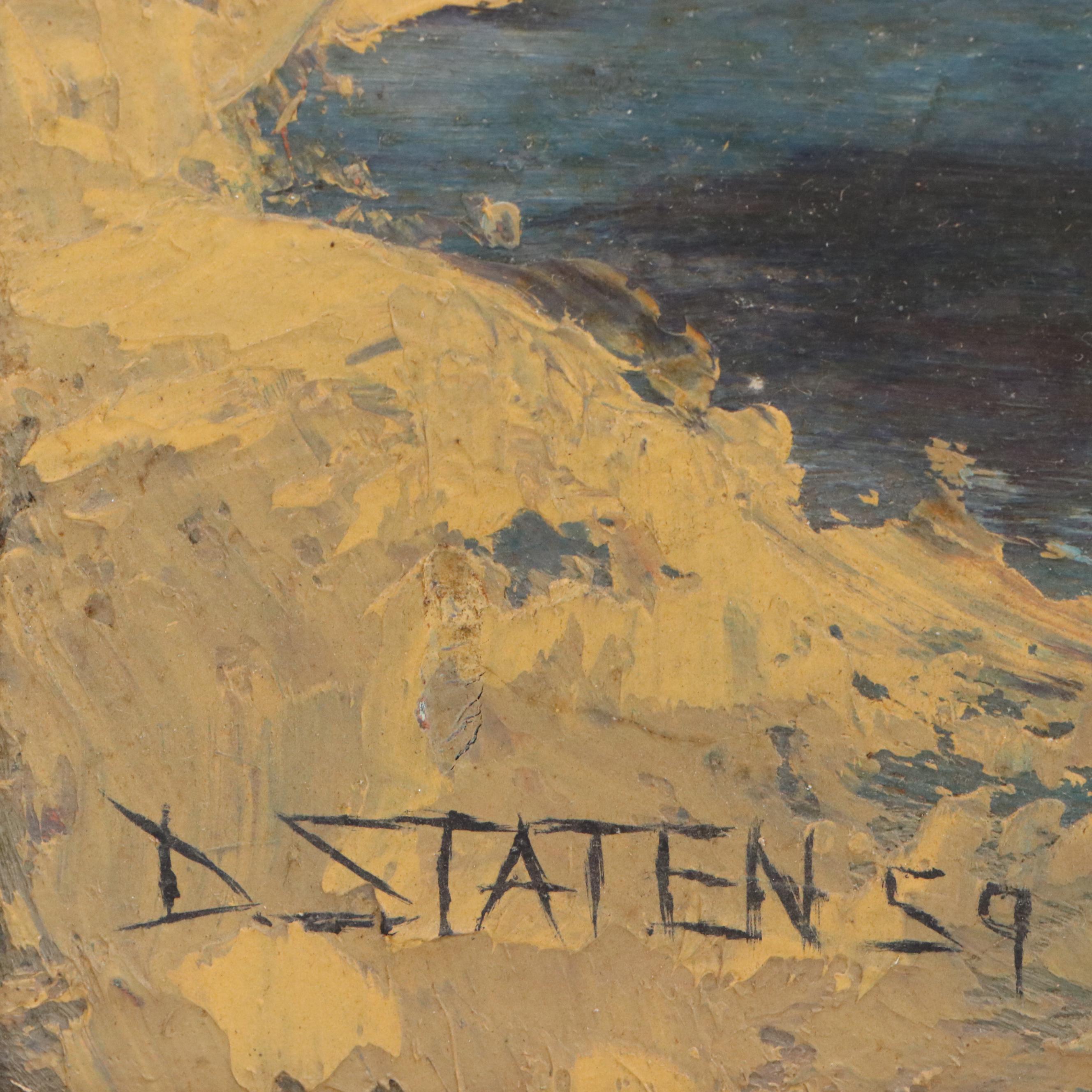 Douglas Staten Oil Painting of Abstract Landscape, 1959