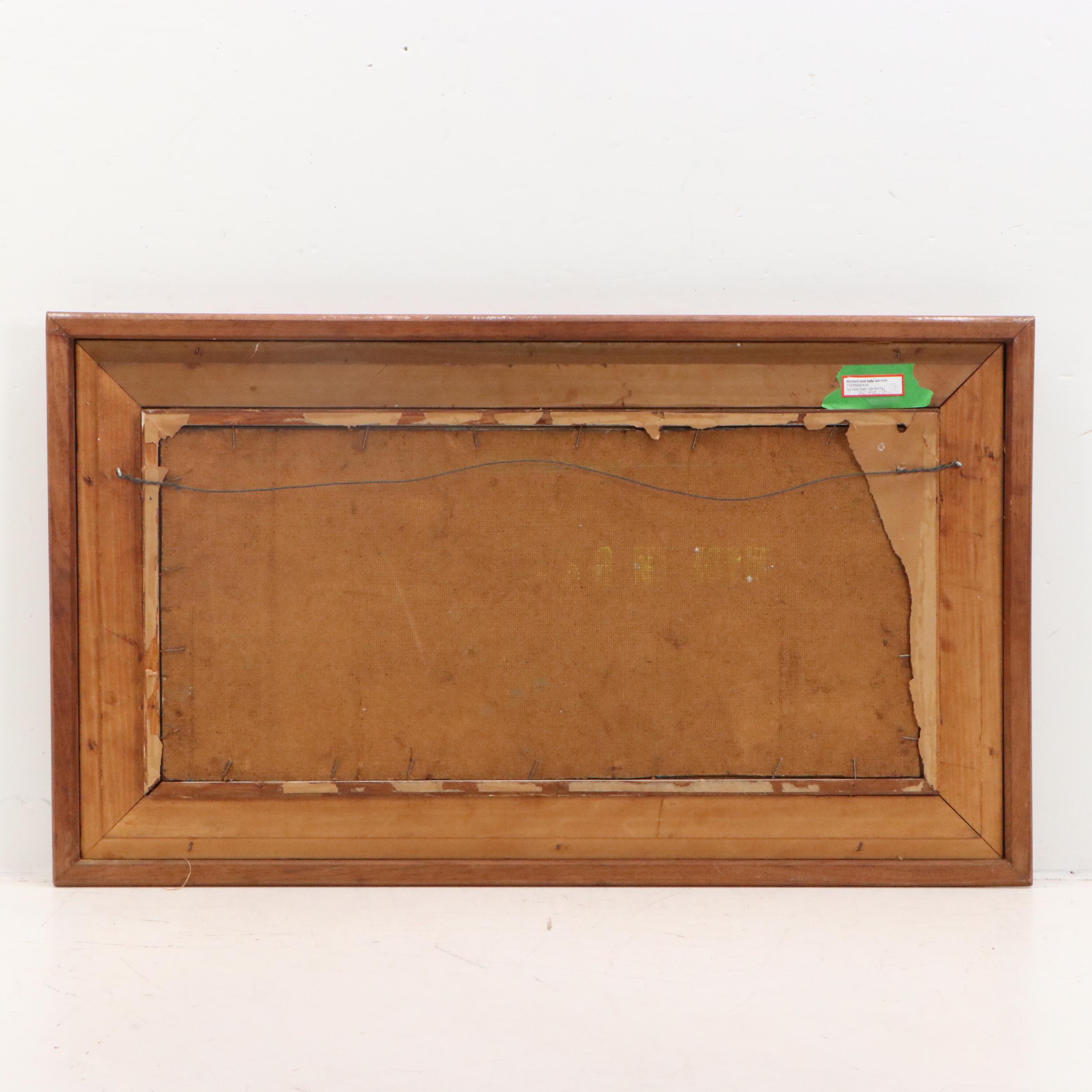 Douglas Staten Oil Painting of Abstract Landscape, 1959