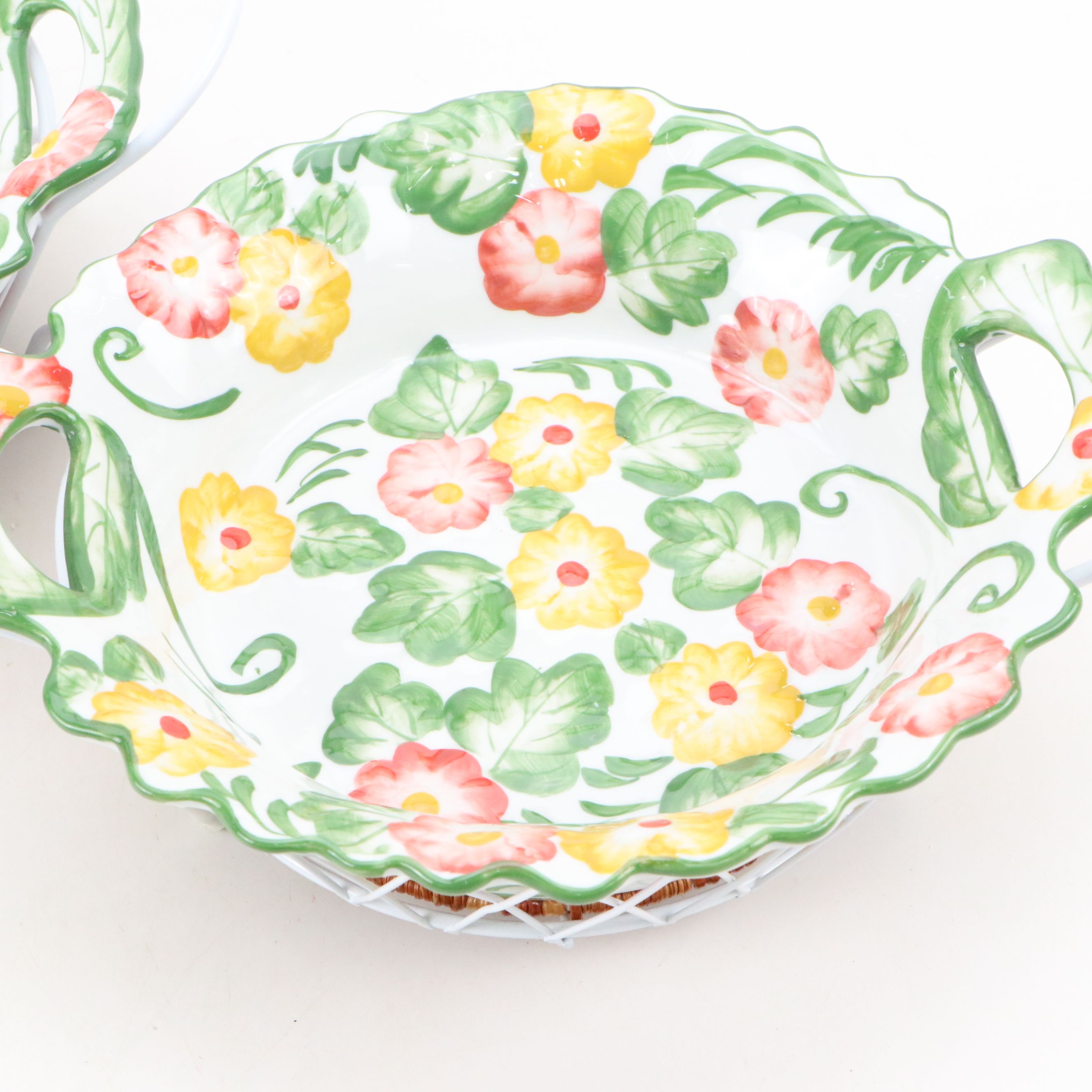 Temp-tations "Old World" and "Floral Embroidery" Ceramic Serveware