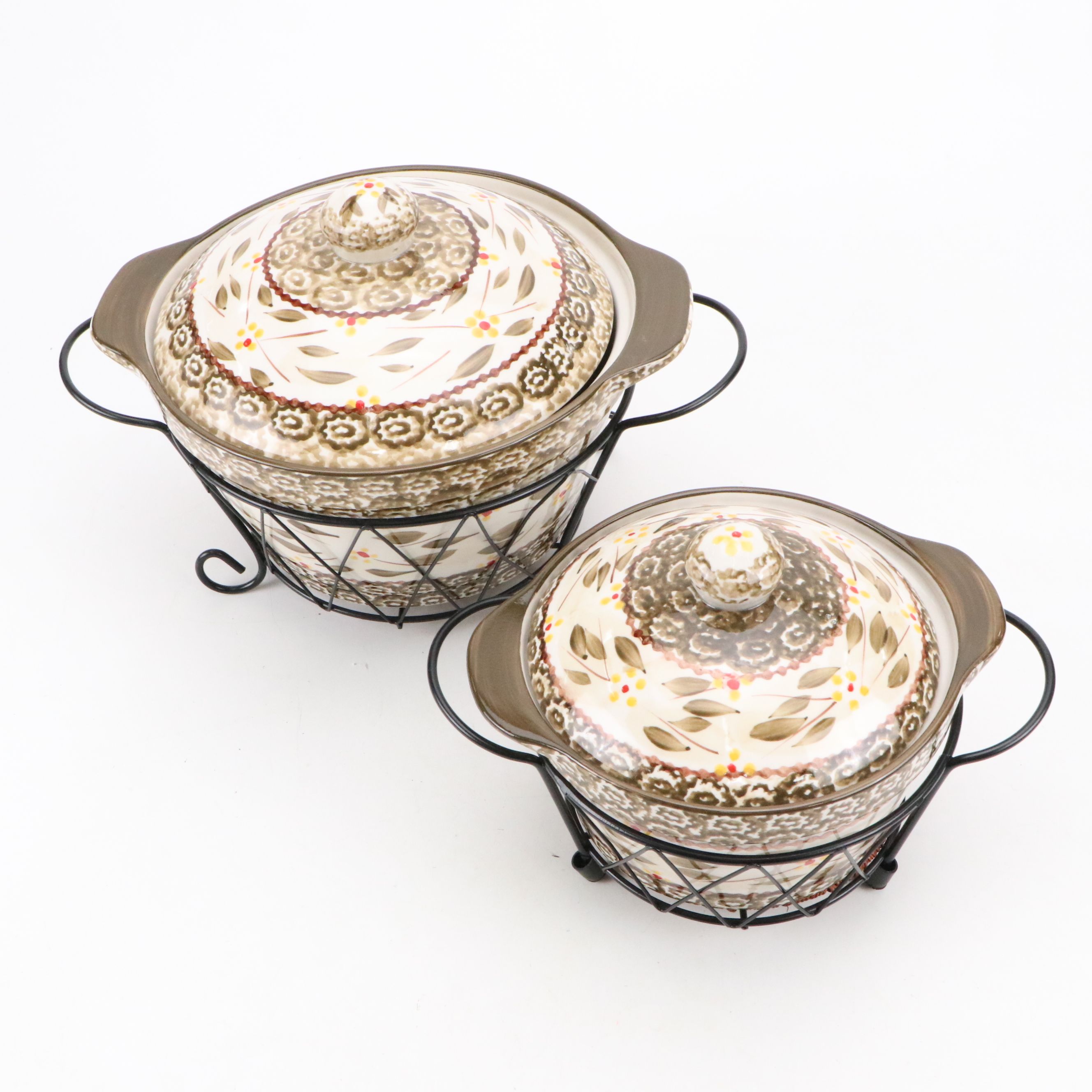 Temp-tations "Old World" and "Floral Embroidery" Ceramic Serveware
