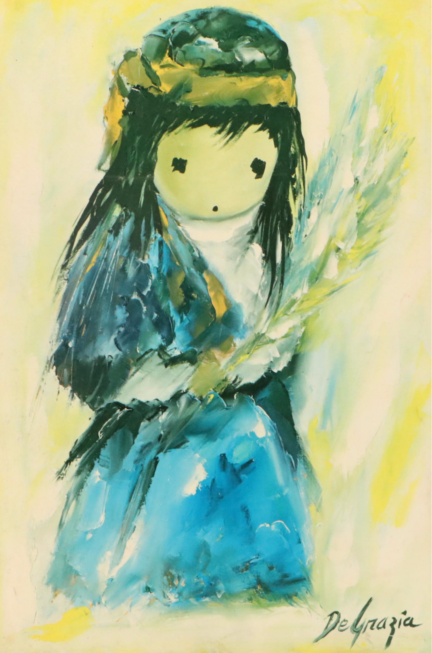 Ted DeGrazia Oil on Board of Young Girl