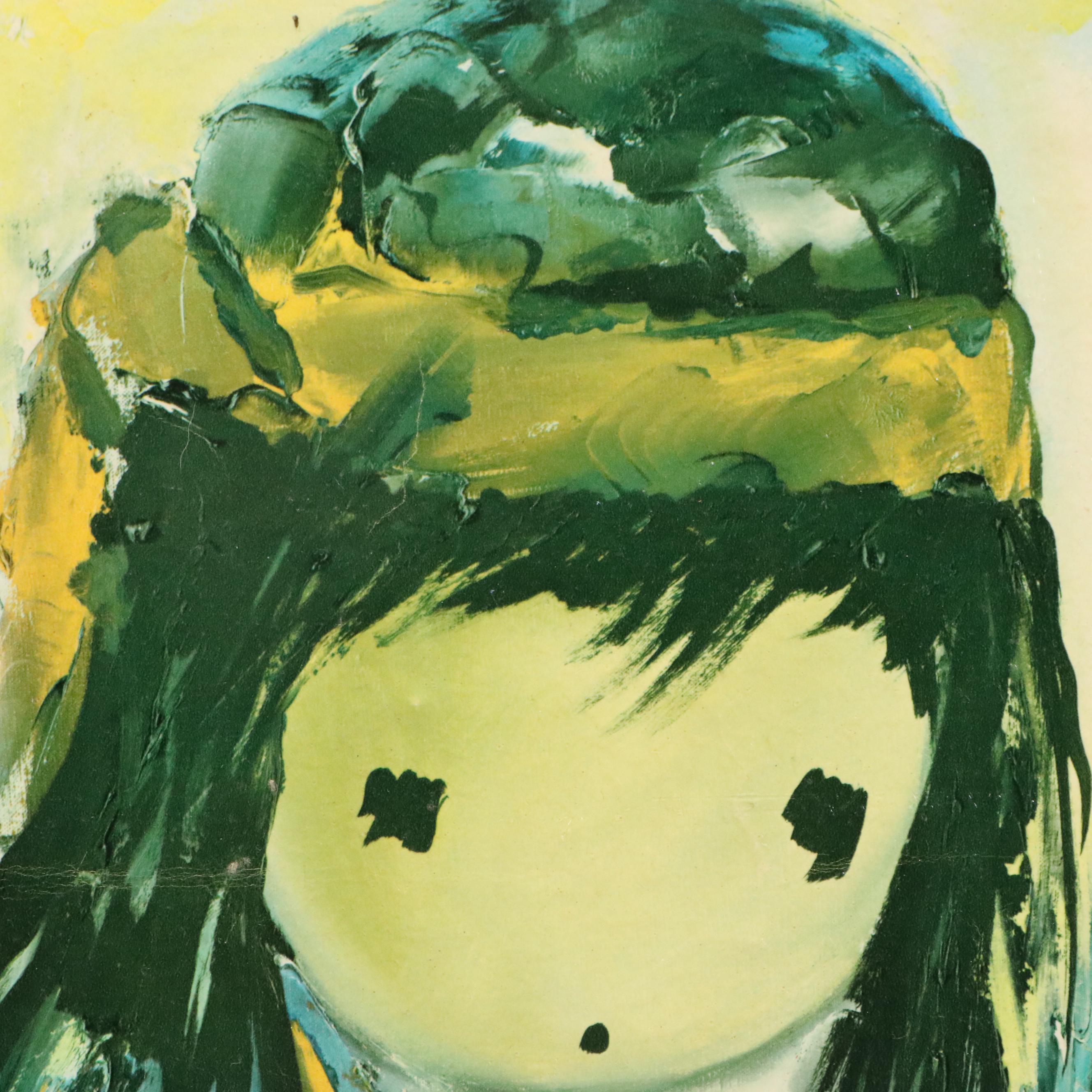 Ted DeGrazia Oil on Board of Young Girl