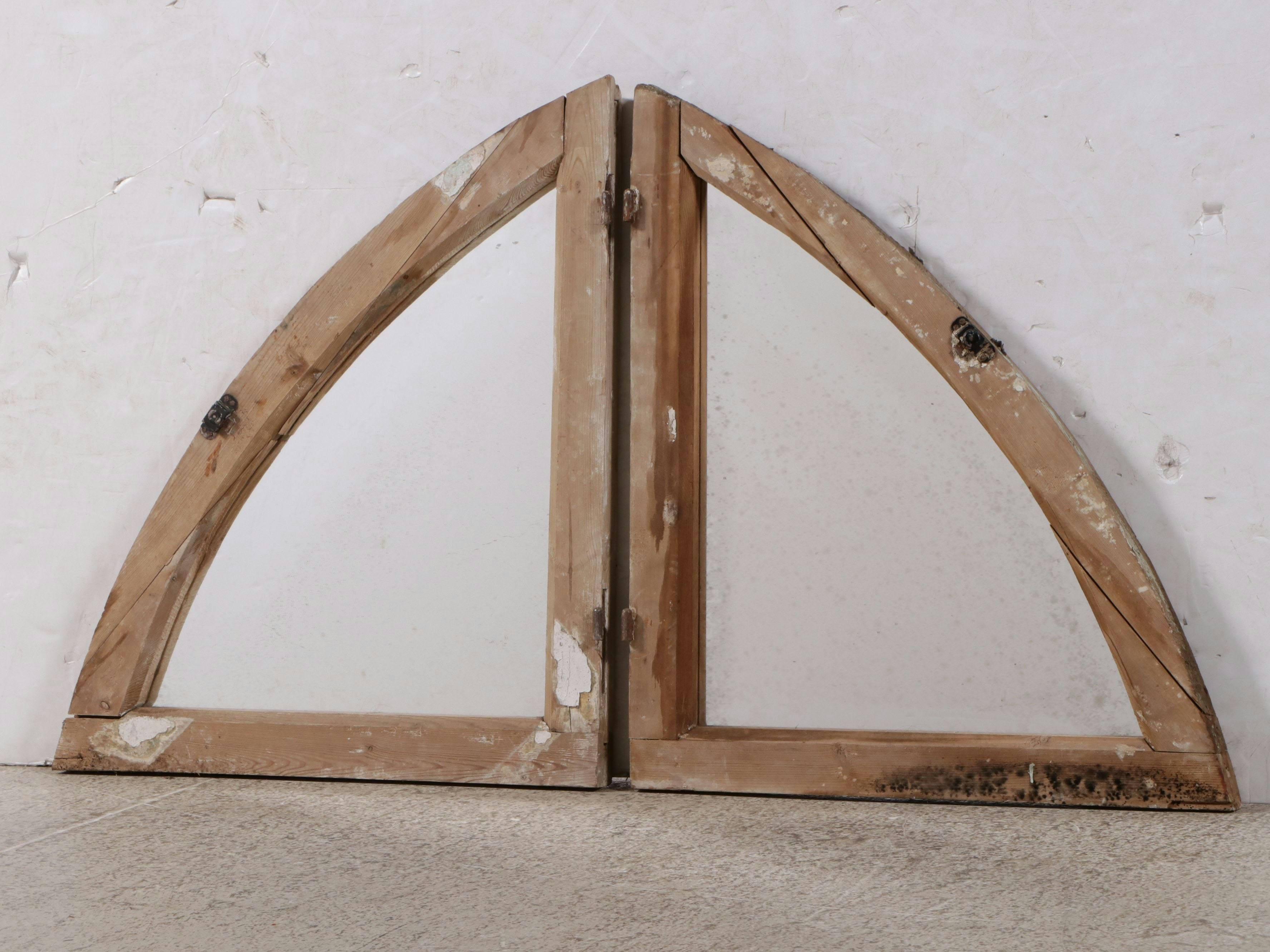 Pair of Reclaimed Wood Window Casement Mirrors