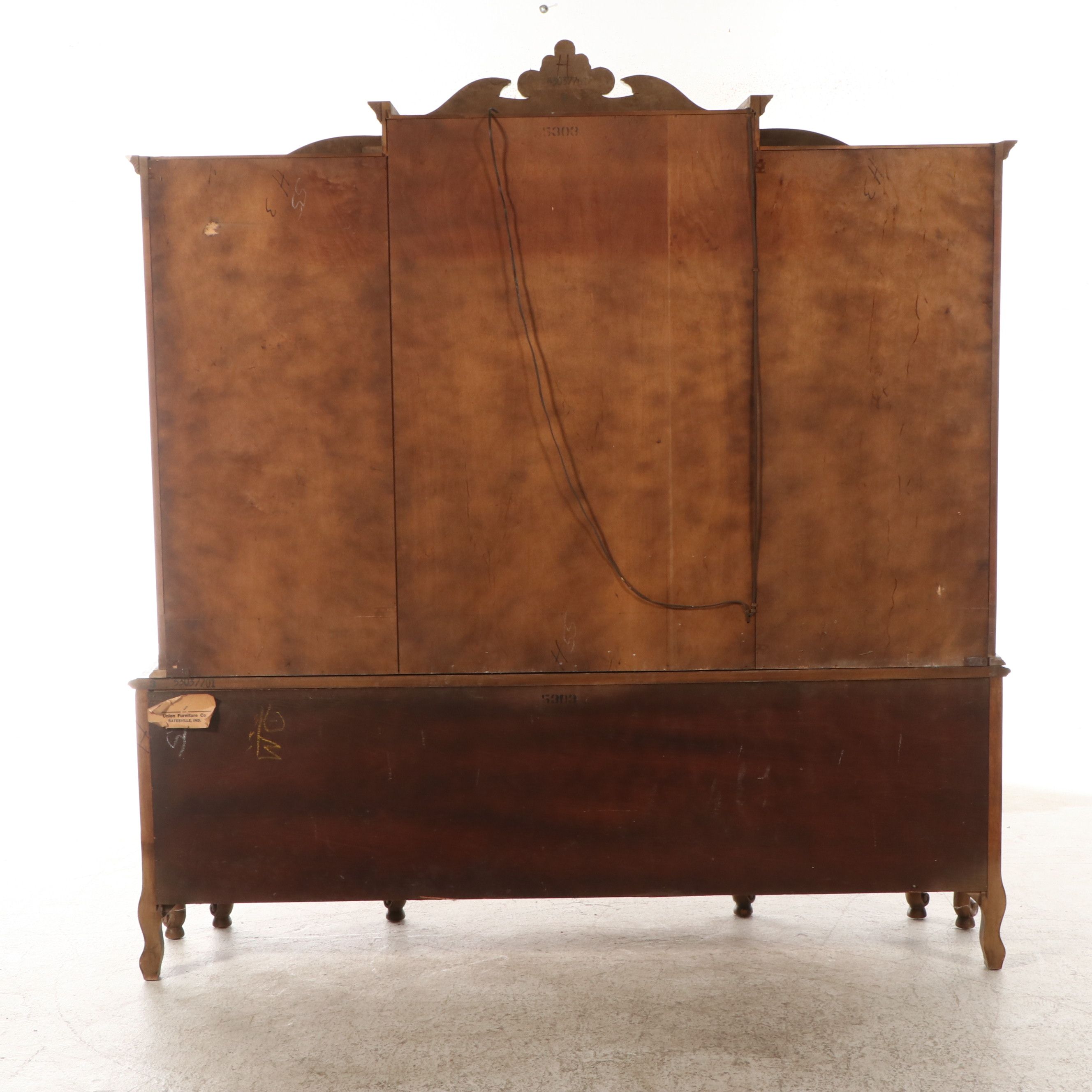 Union Furniture Baroque Style Bleached Walnut China Cabinet