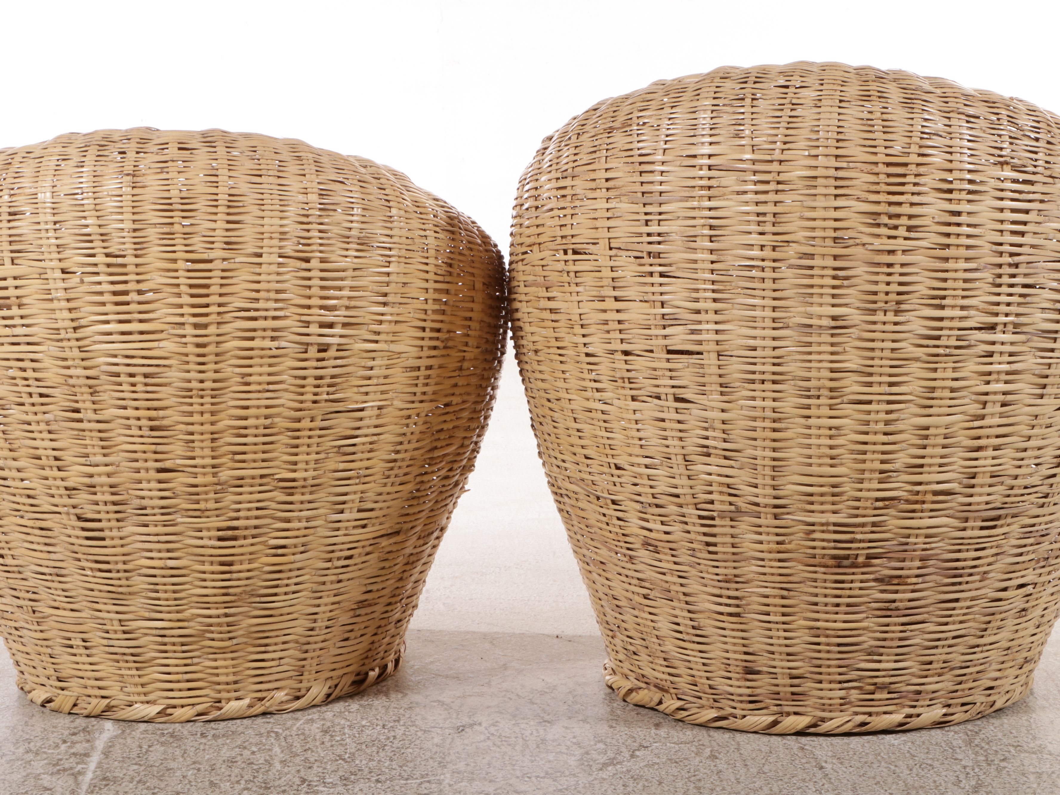Pair of Contemporary Modern Wicker Lounge Chairs