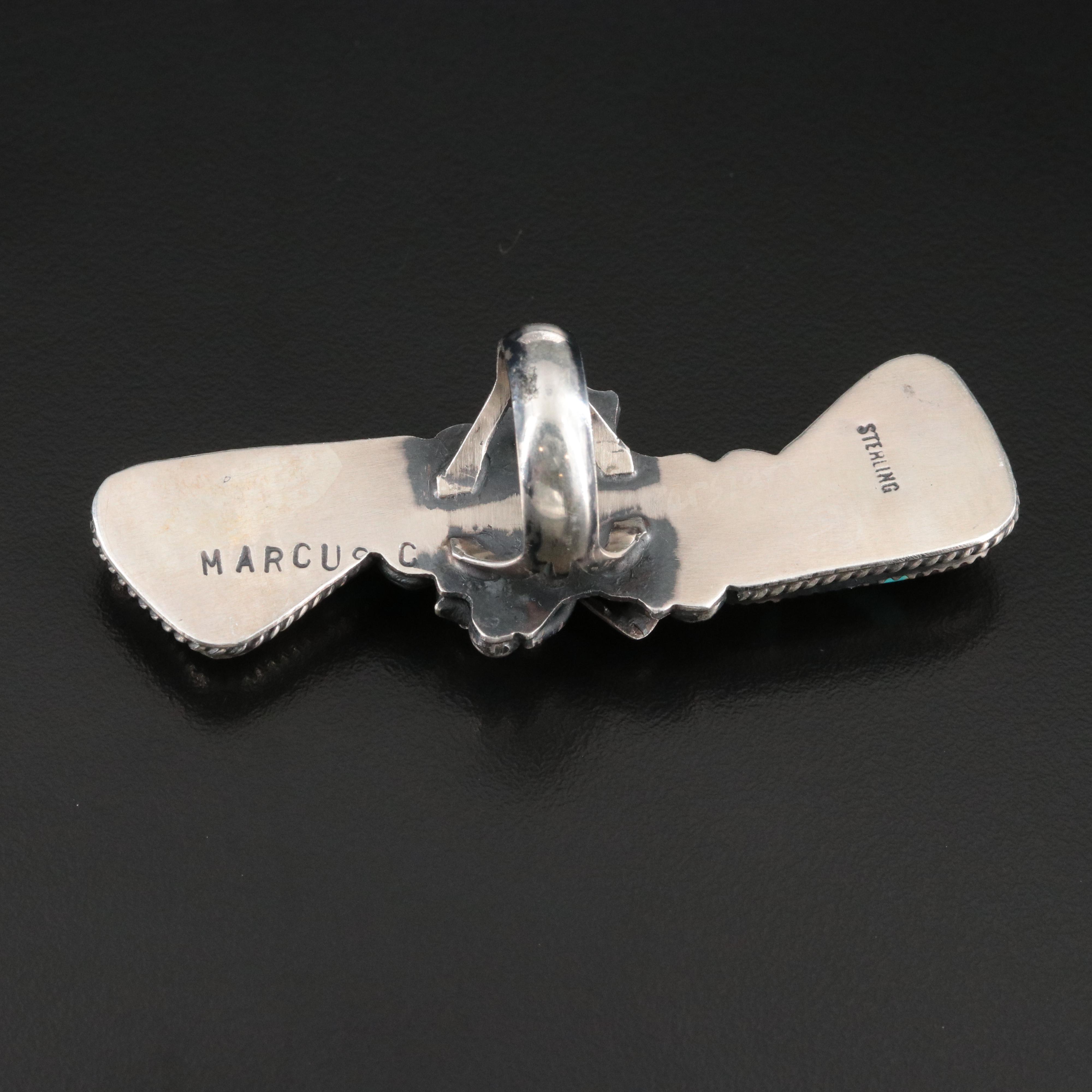 Marcus Chavez Navajo Diné Sterling Turquoise Insect Ring