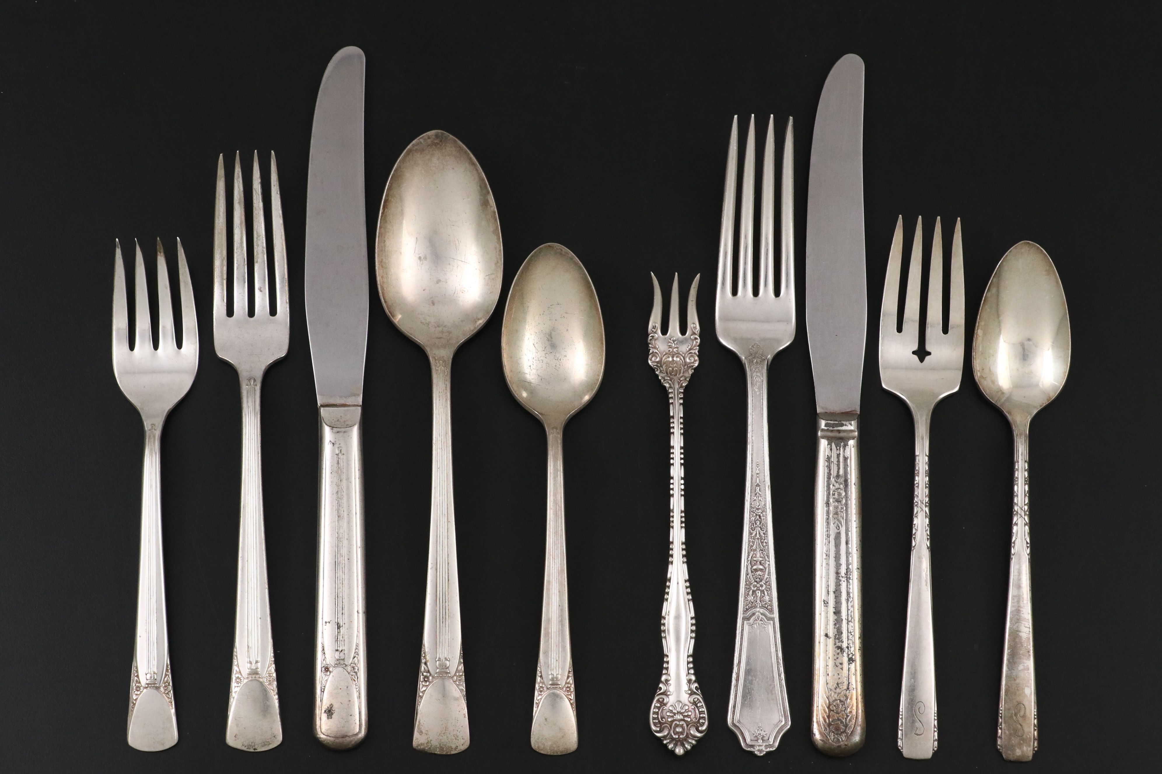 International Silver "Bouquet-Embassy" with Other American Silver Plate Flatware