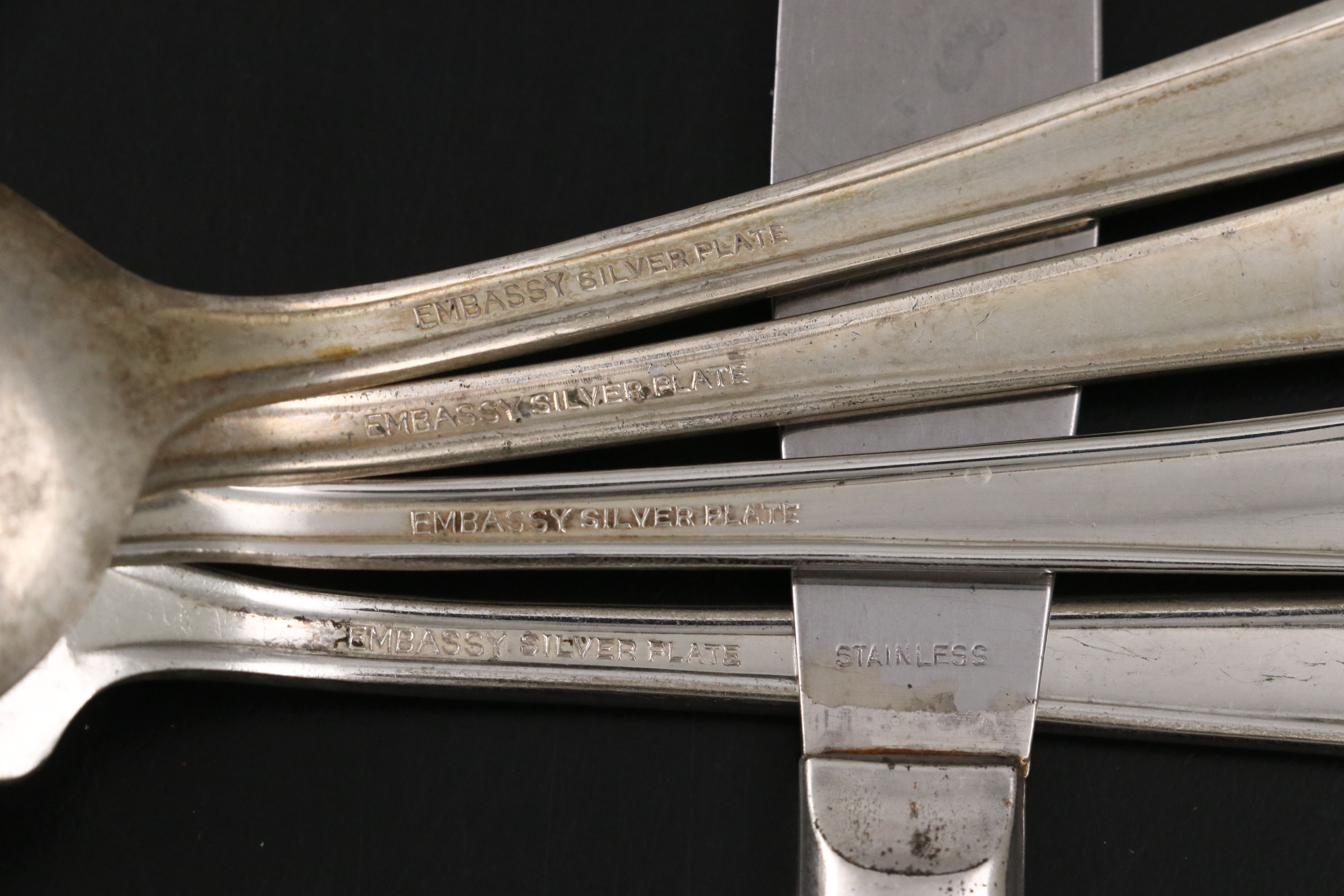 International Silver "Bouquet-Embassy" with Other American Silver Plate Flatware