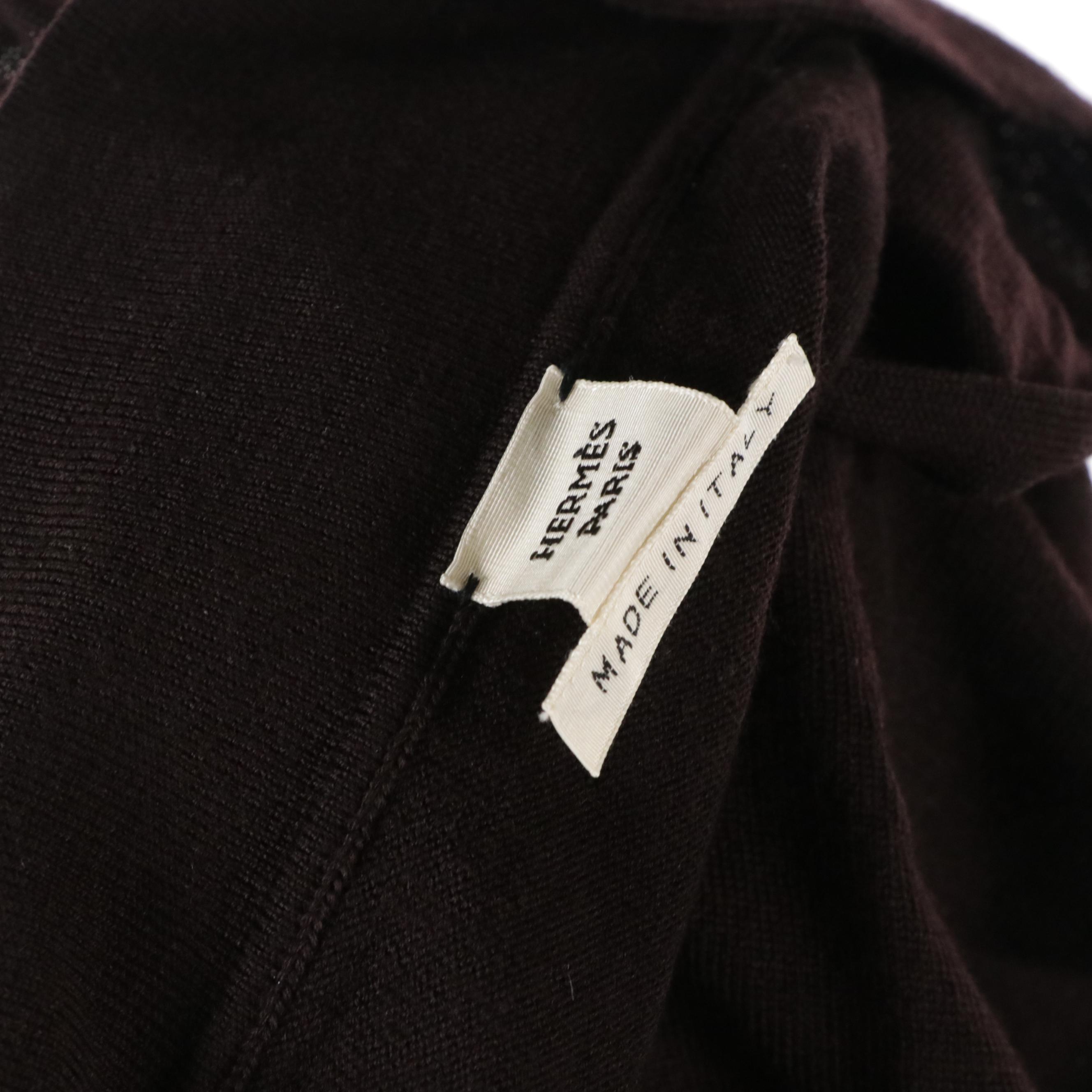 Hermès Brown Virgin Wool Knit Sleeveless Top