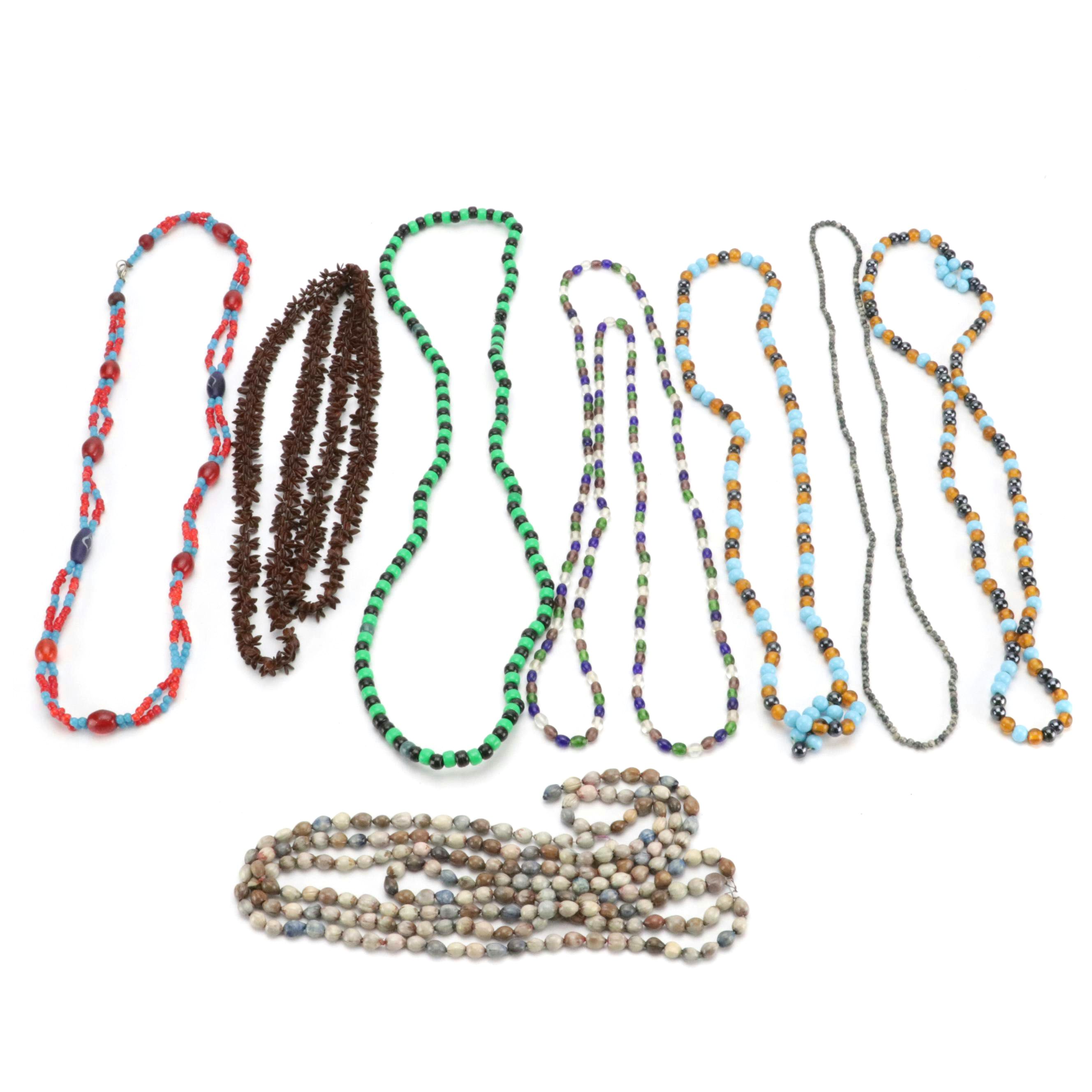 Assorted Long Multicolored Beaded Necklaces