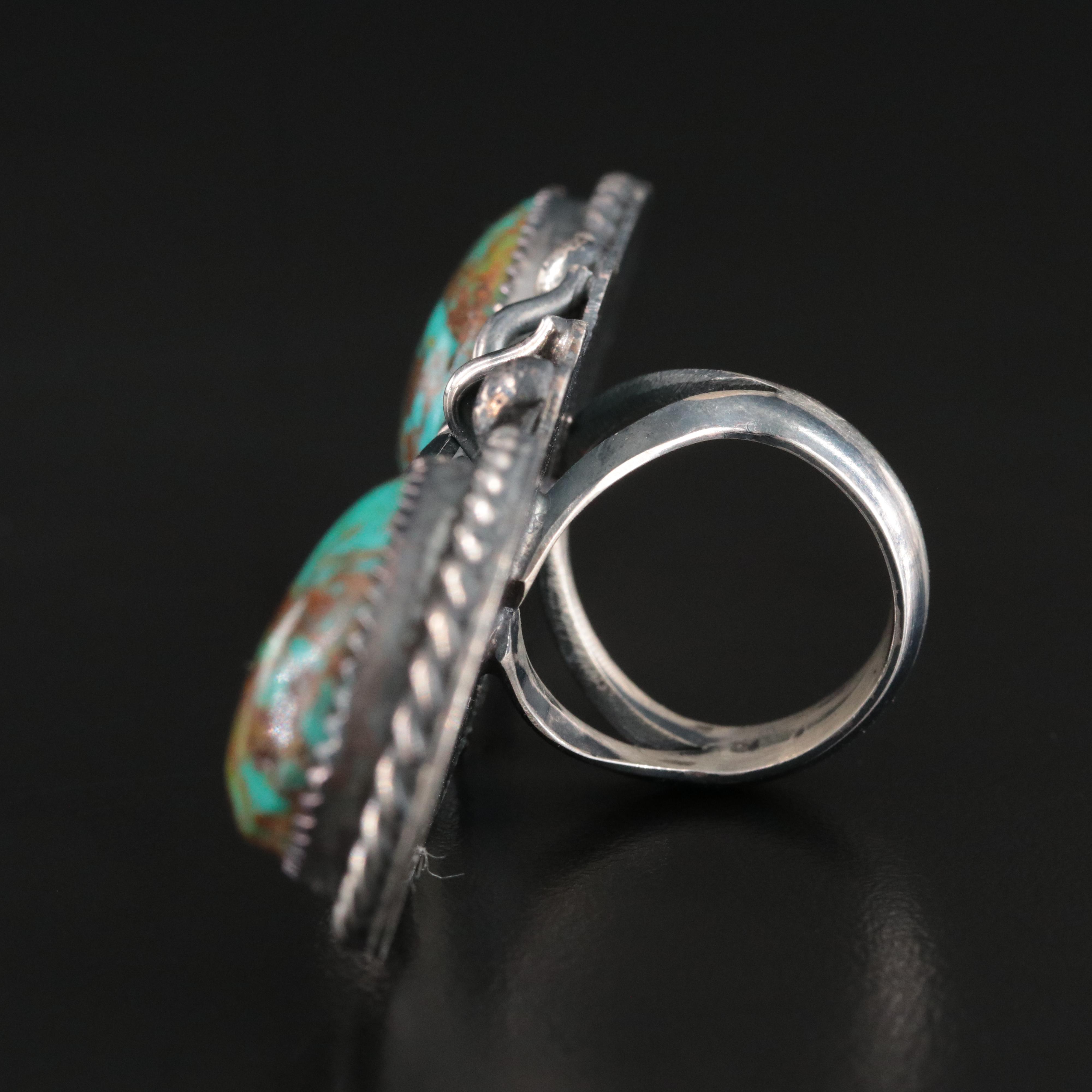 Marcus Chavez Navajo Diné Sterling Turquoise Insect Ring