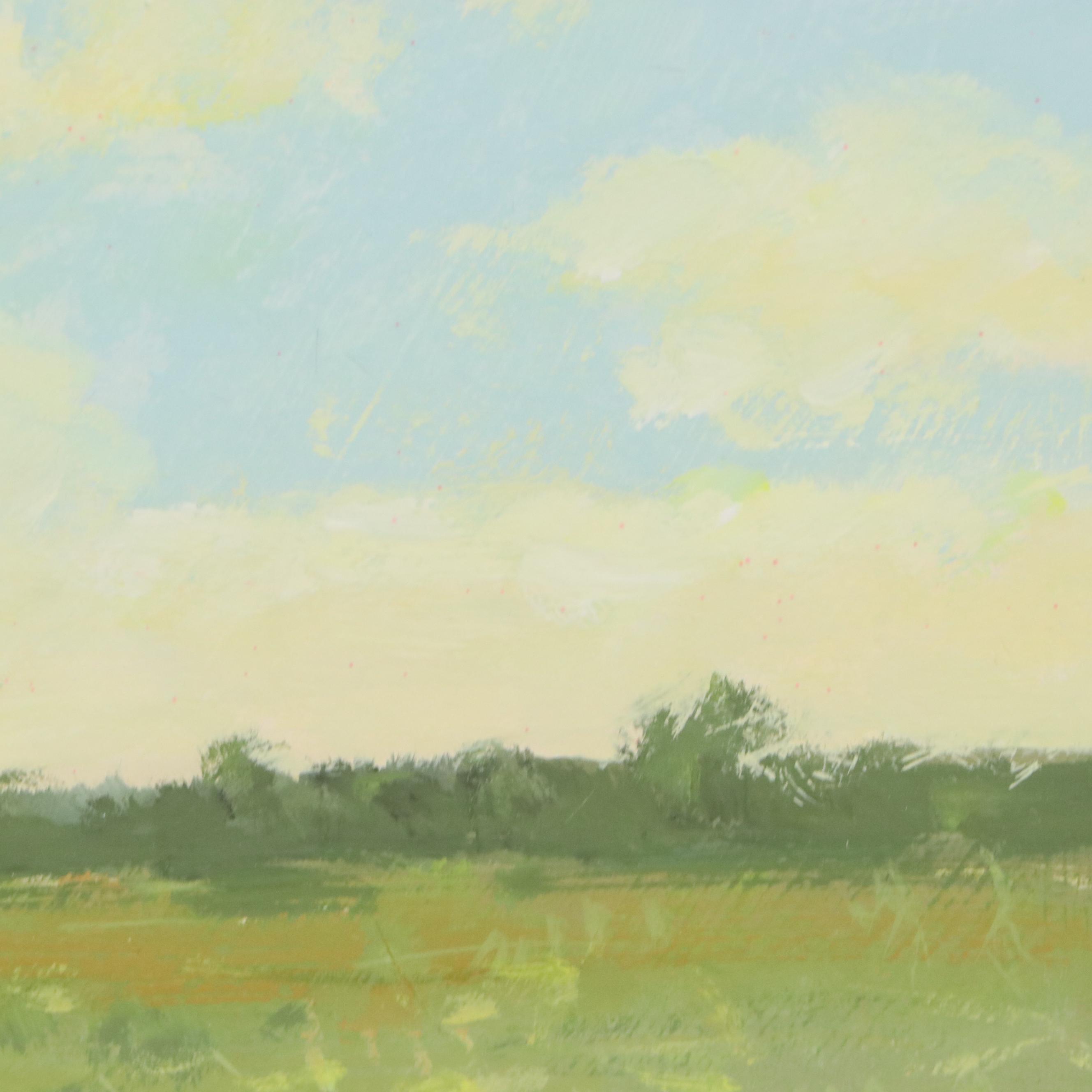 Impressionistic Painting of Field with Flowers, 21st Century
