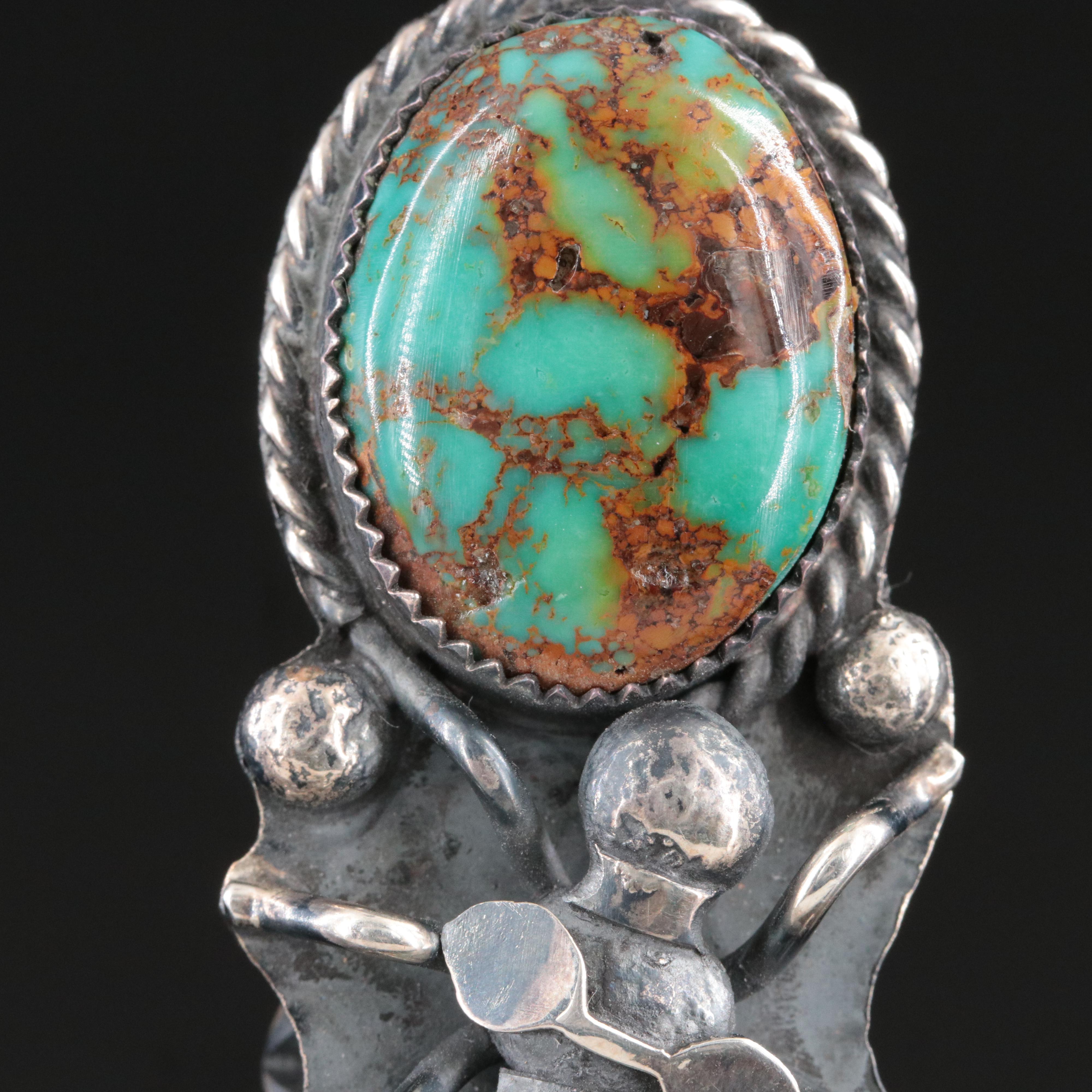 Marcus Chavez Navajo Diné Sterling Turquoise Insect Ring