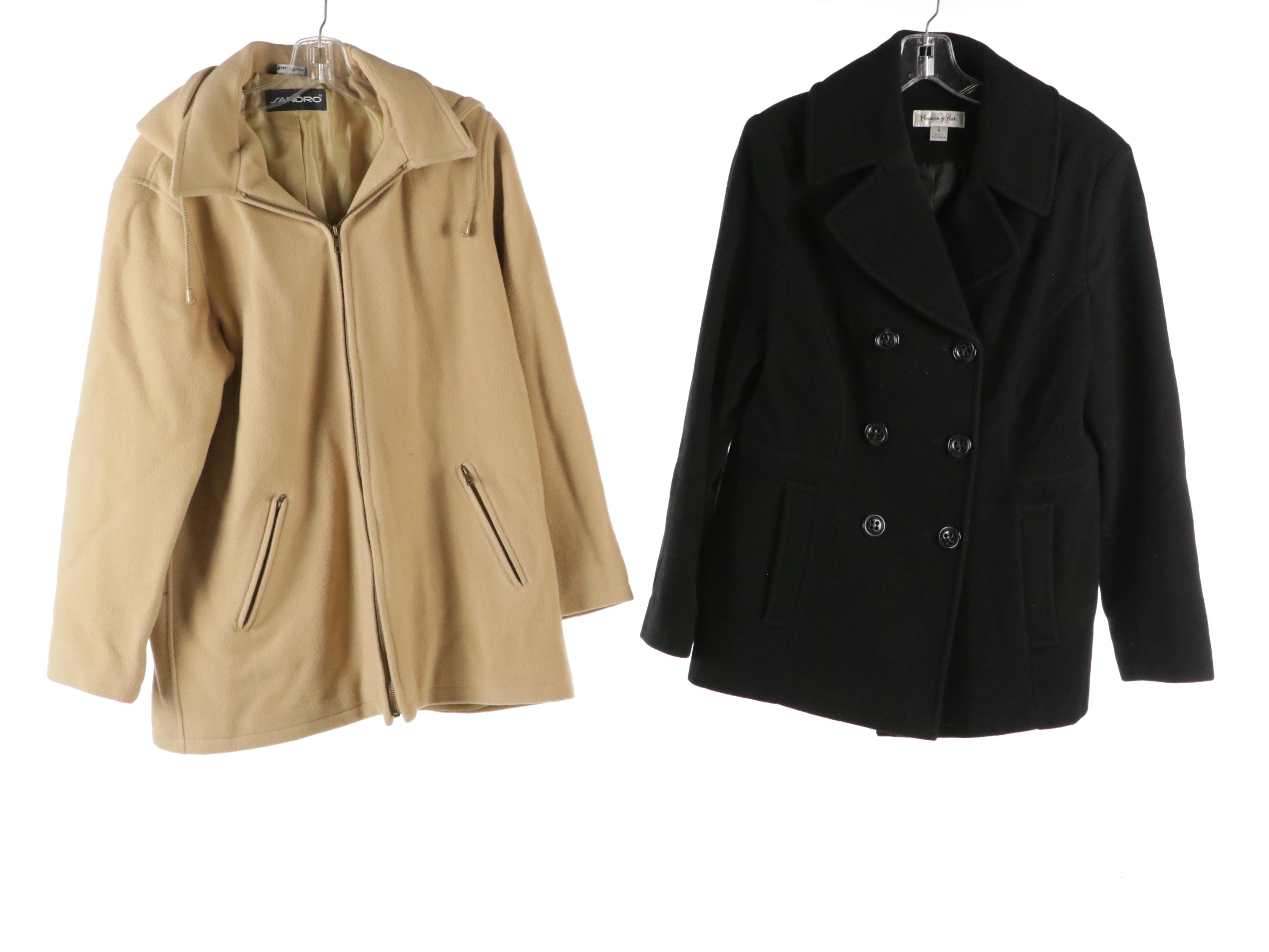 Sandro, London Fog, and Preston & York Double-Breasted & Zipper-Front Wool Coats