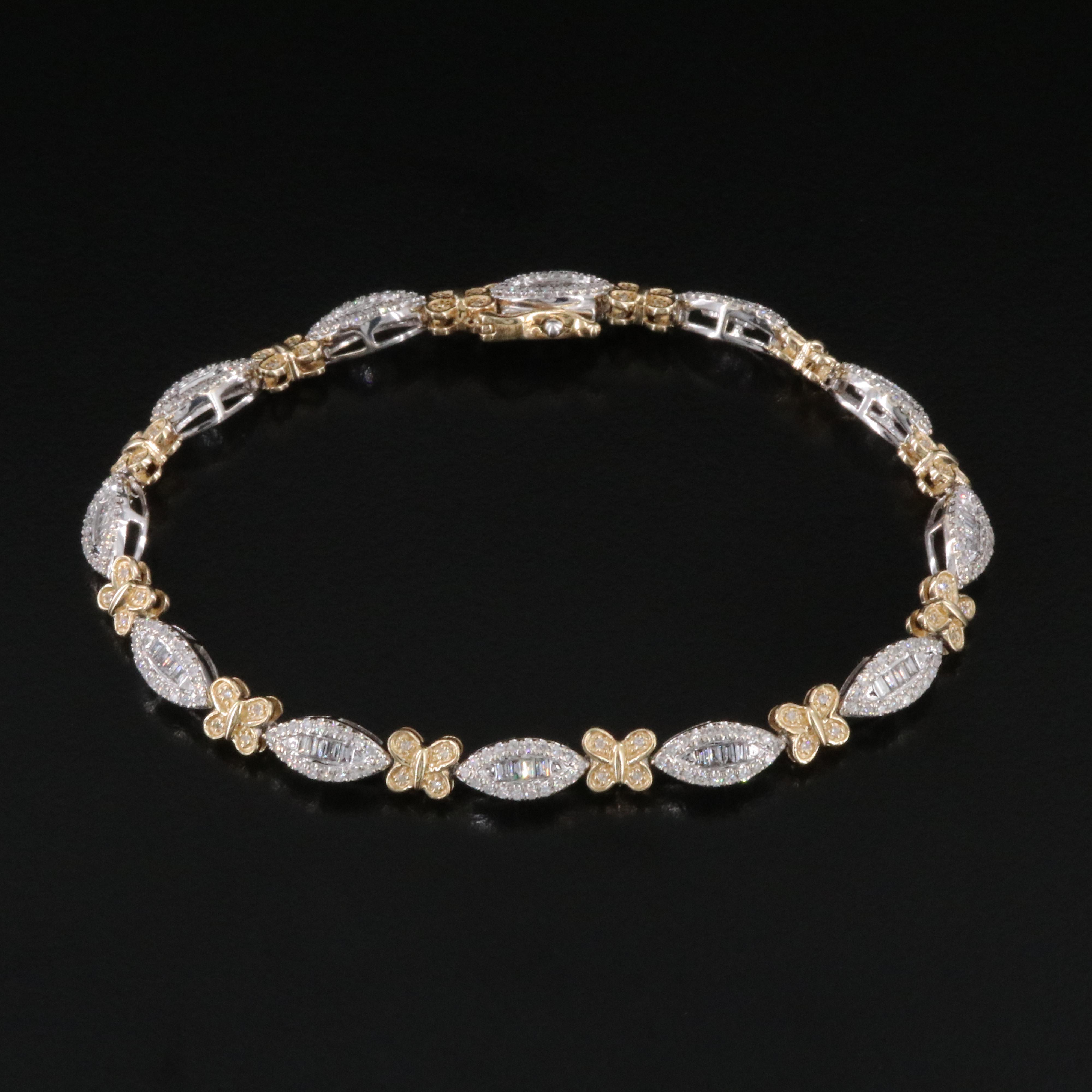 14K Two Tone 1.79 CTW Diamond Bracelet