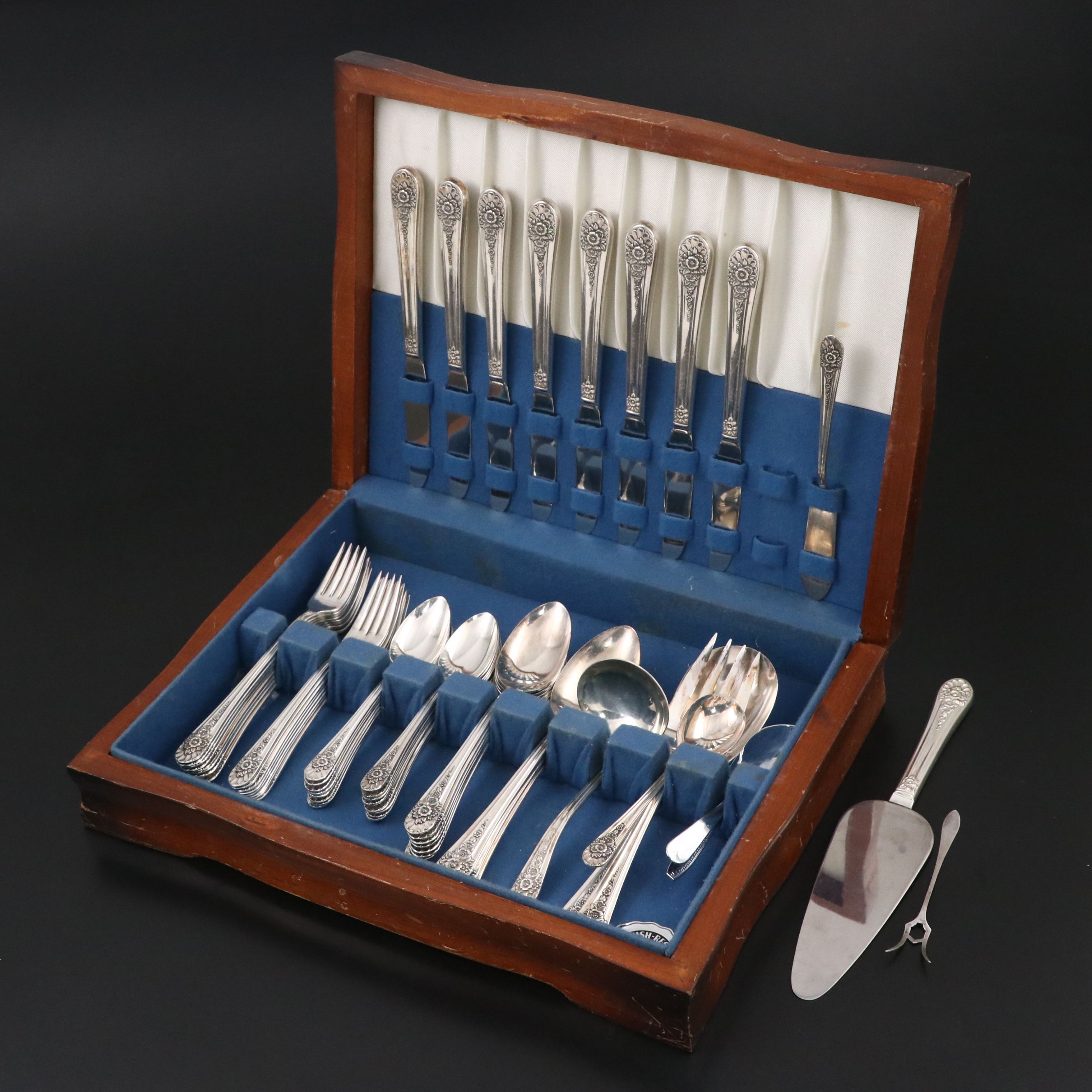 William Rogers "Jubilee" Silver Plate Flatware with Case, 20th Century