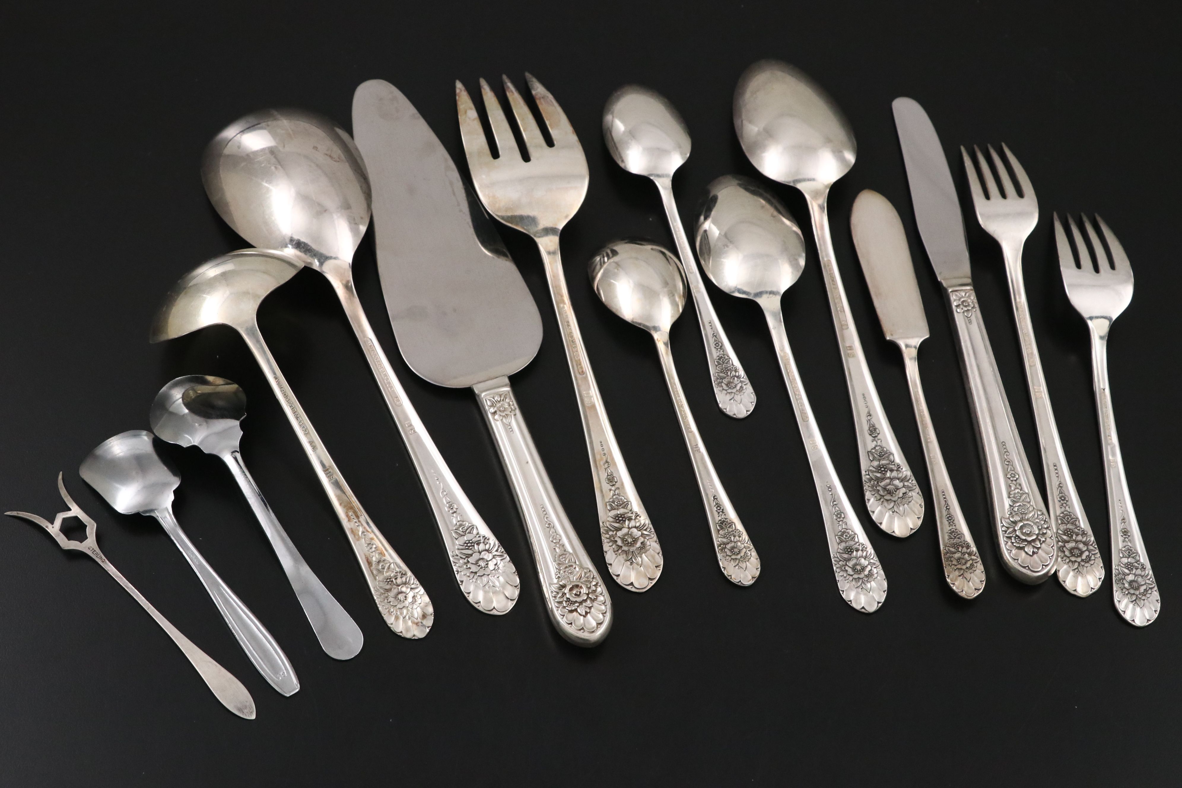 William Rogers "Jubilee" Silver Plate Flatware with Case, 20th Century