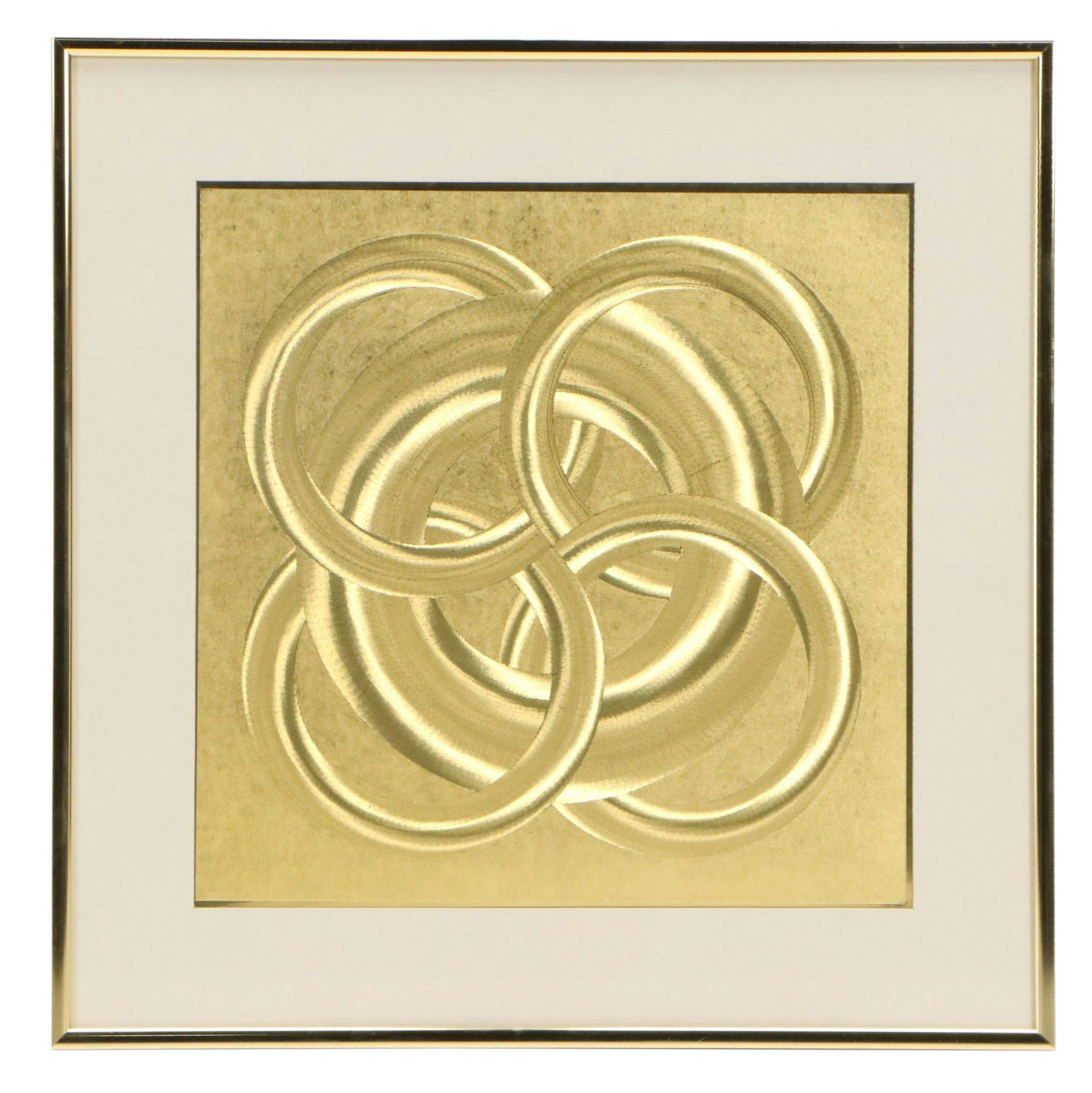 Op-Art Overlapping Circles Geometric Panel, Late 20th Century