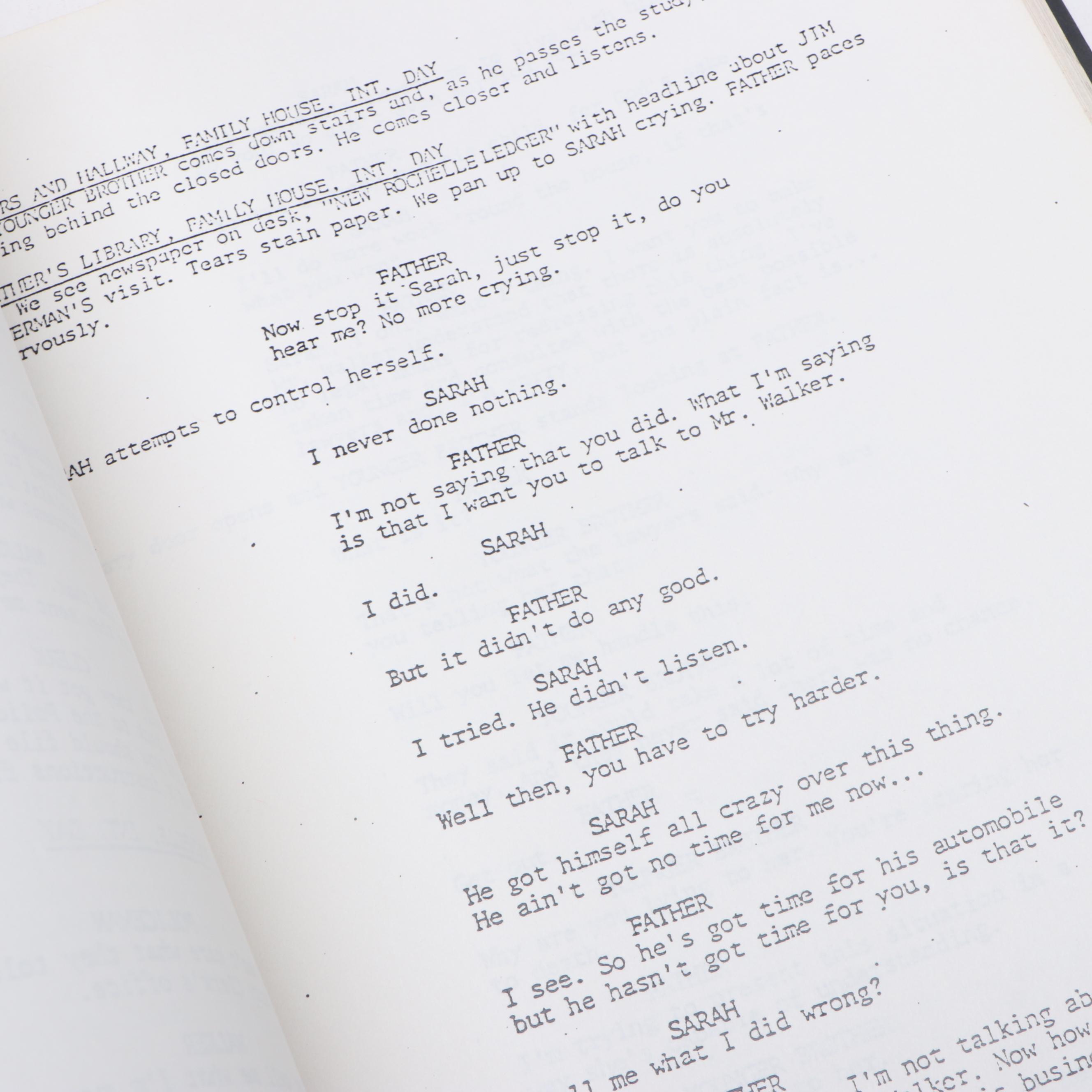 Lawrence Kasdan "Raiders of the Lost Ark" & Michael Weller "Ragtime" Screenplays