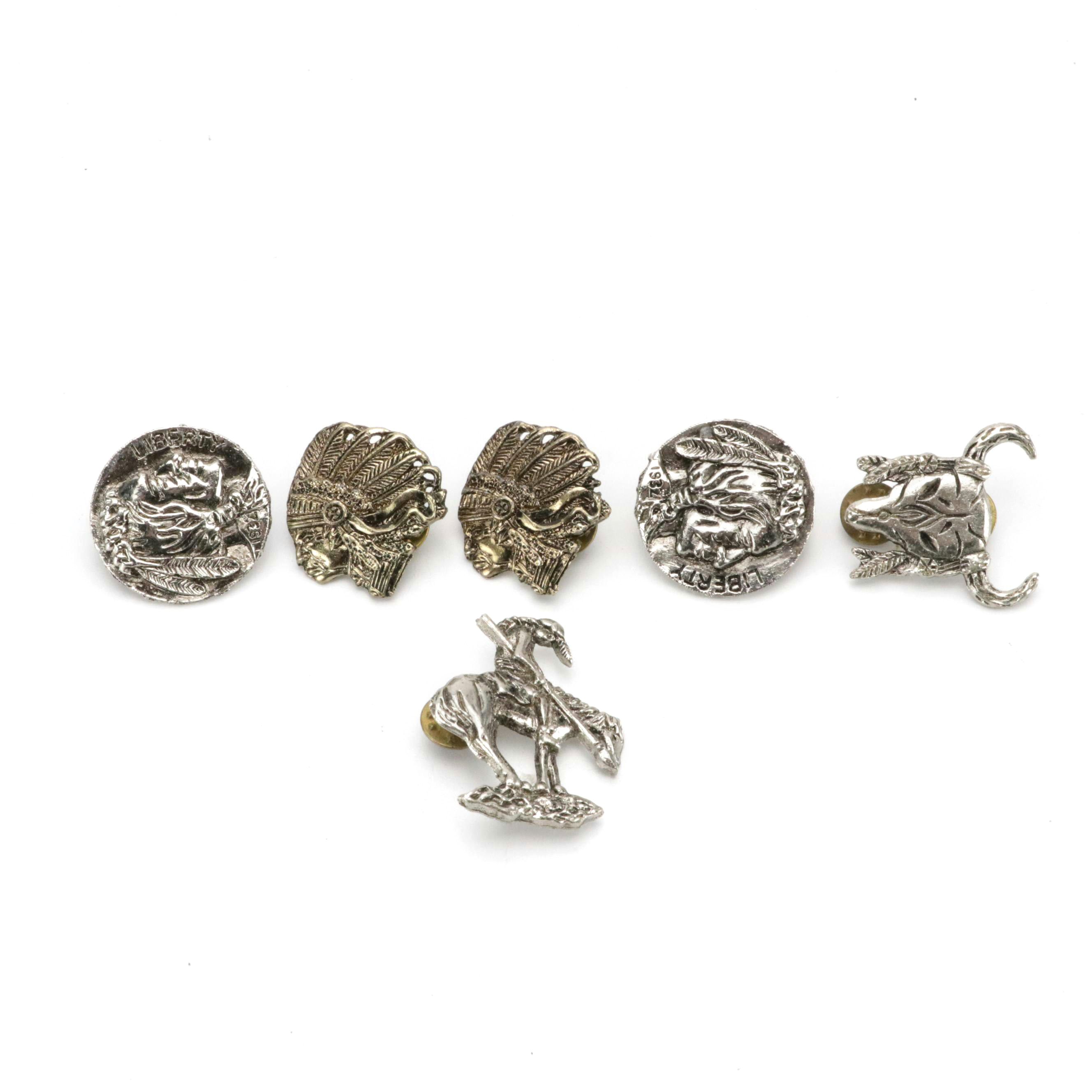 Liberty 1932, and Other Native American Theme Metal Pins
