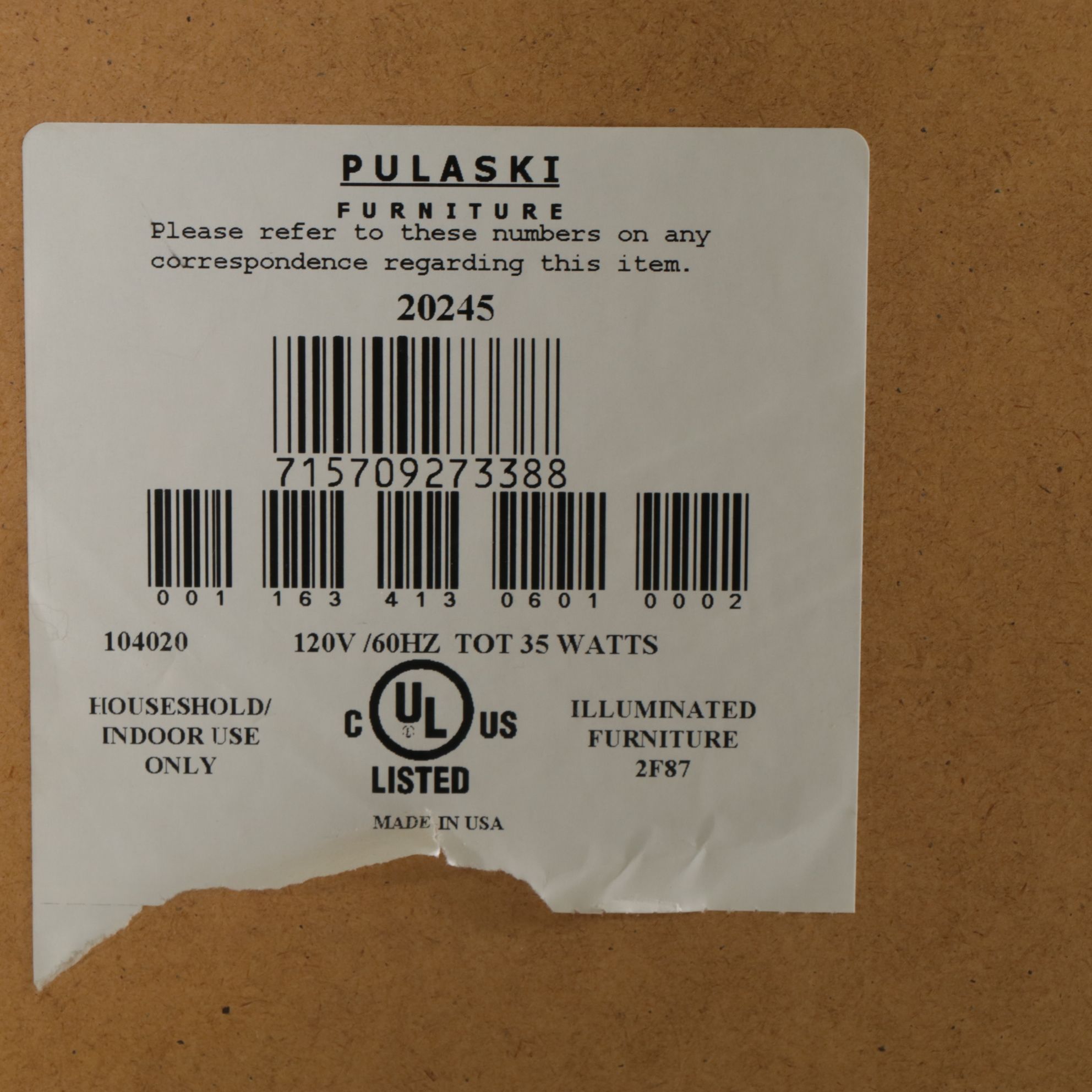 Pulaski Furniture Arch-Top Corner Display Cabinet