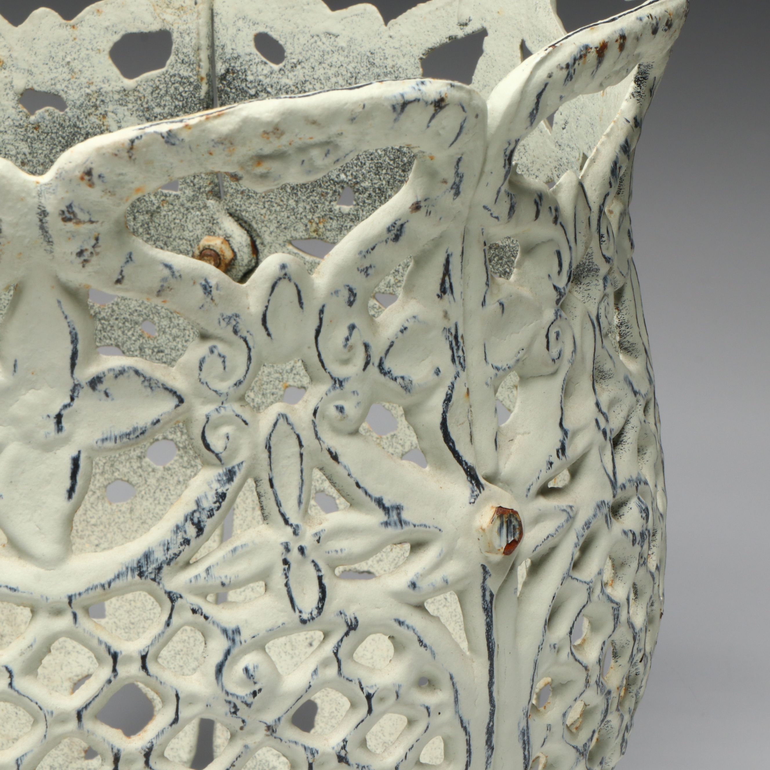 Victorian Style White Painted Iron Footed Planter