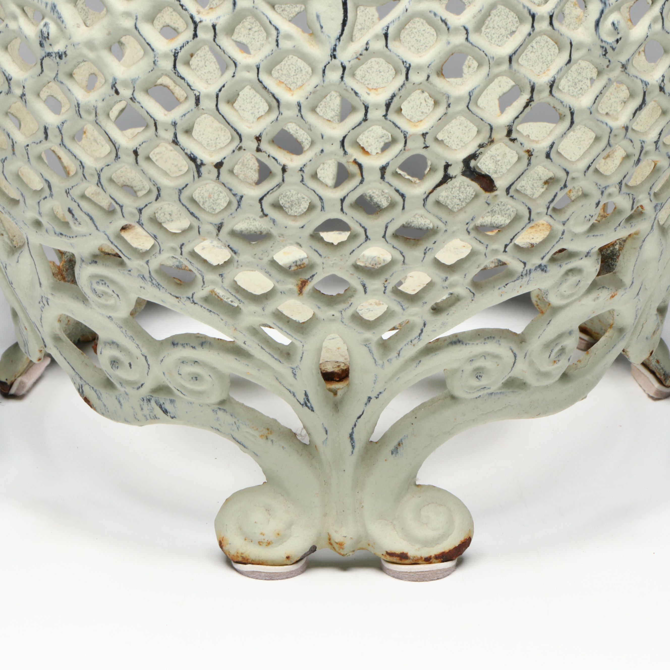 Victorian Style White Painted Iron Footed Planter