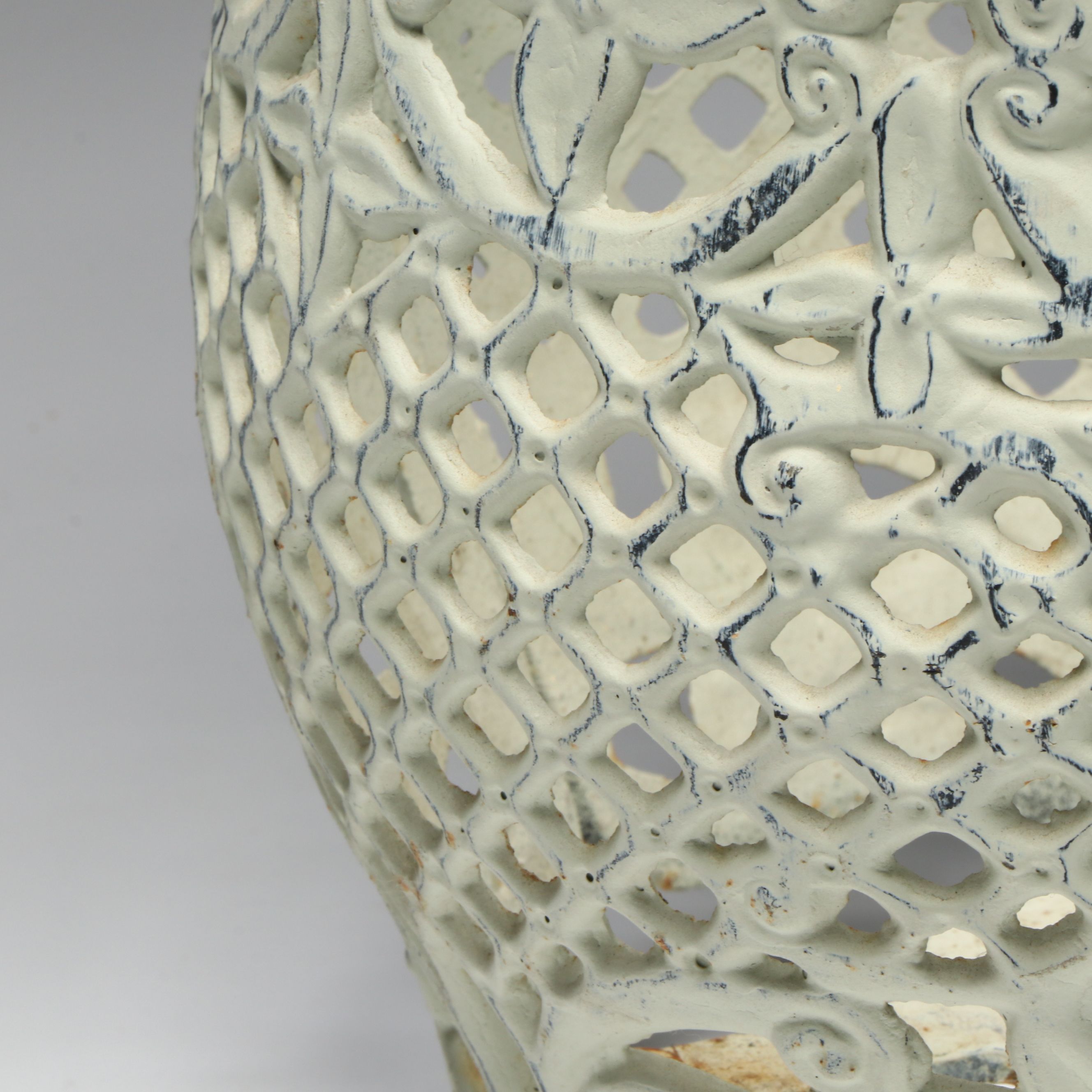 Victorian Style White Painted Iron Footed Planter