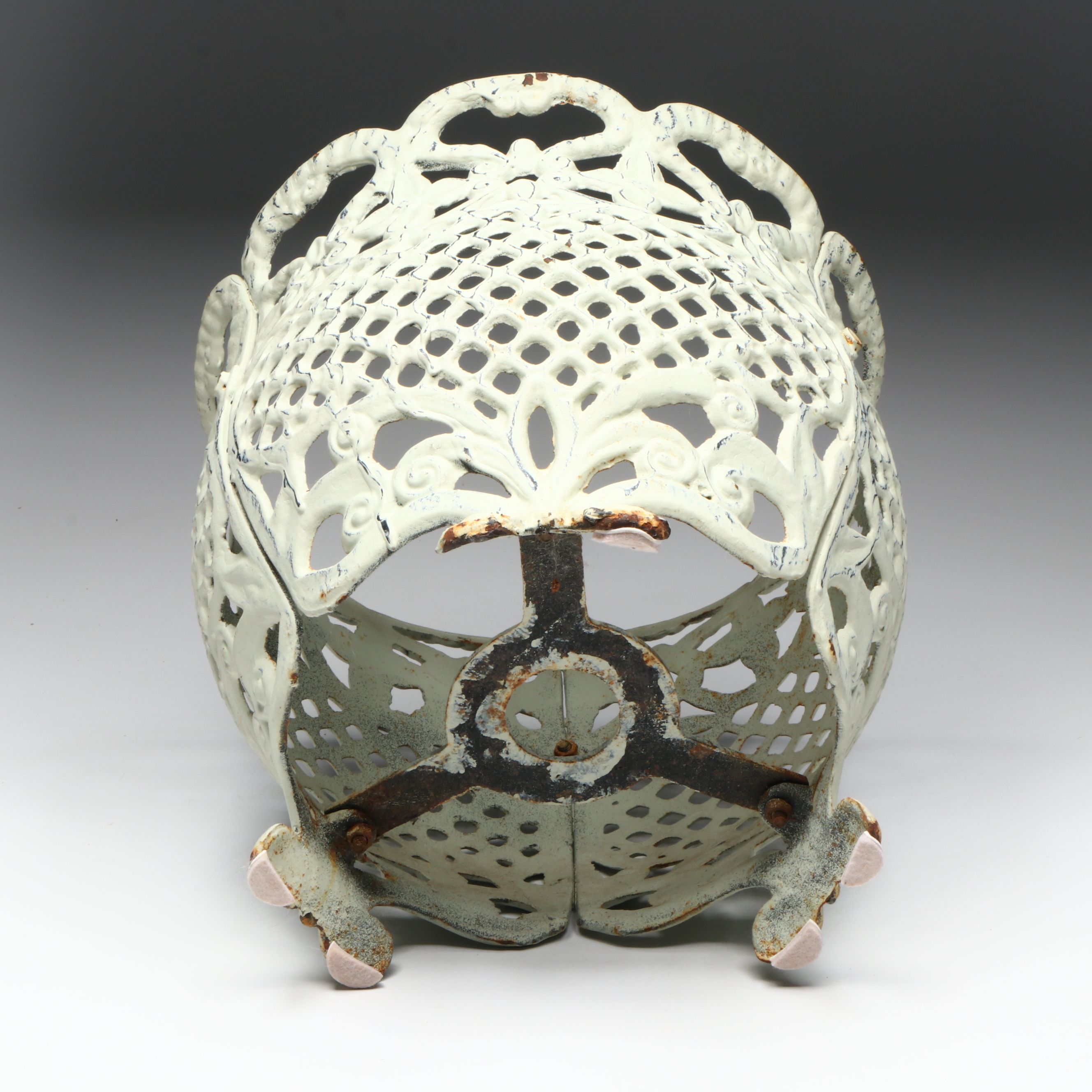 Victorian Style White Painted Iron Footed Planter