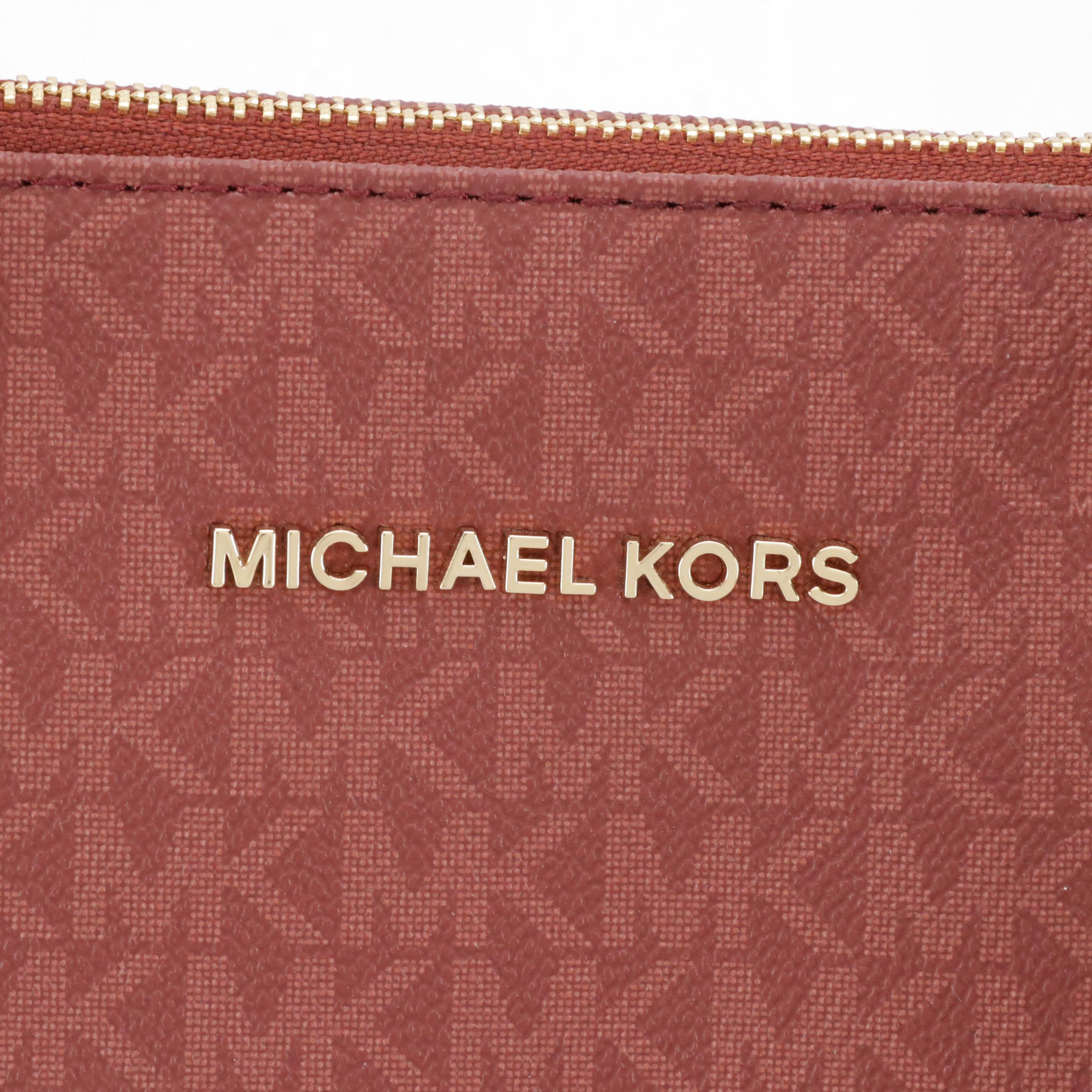 Michael Kors Red Jet Set Zip Tote, Olive Green Hobo Bag & Signature Canvas Tote