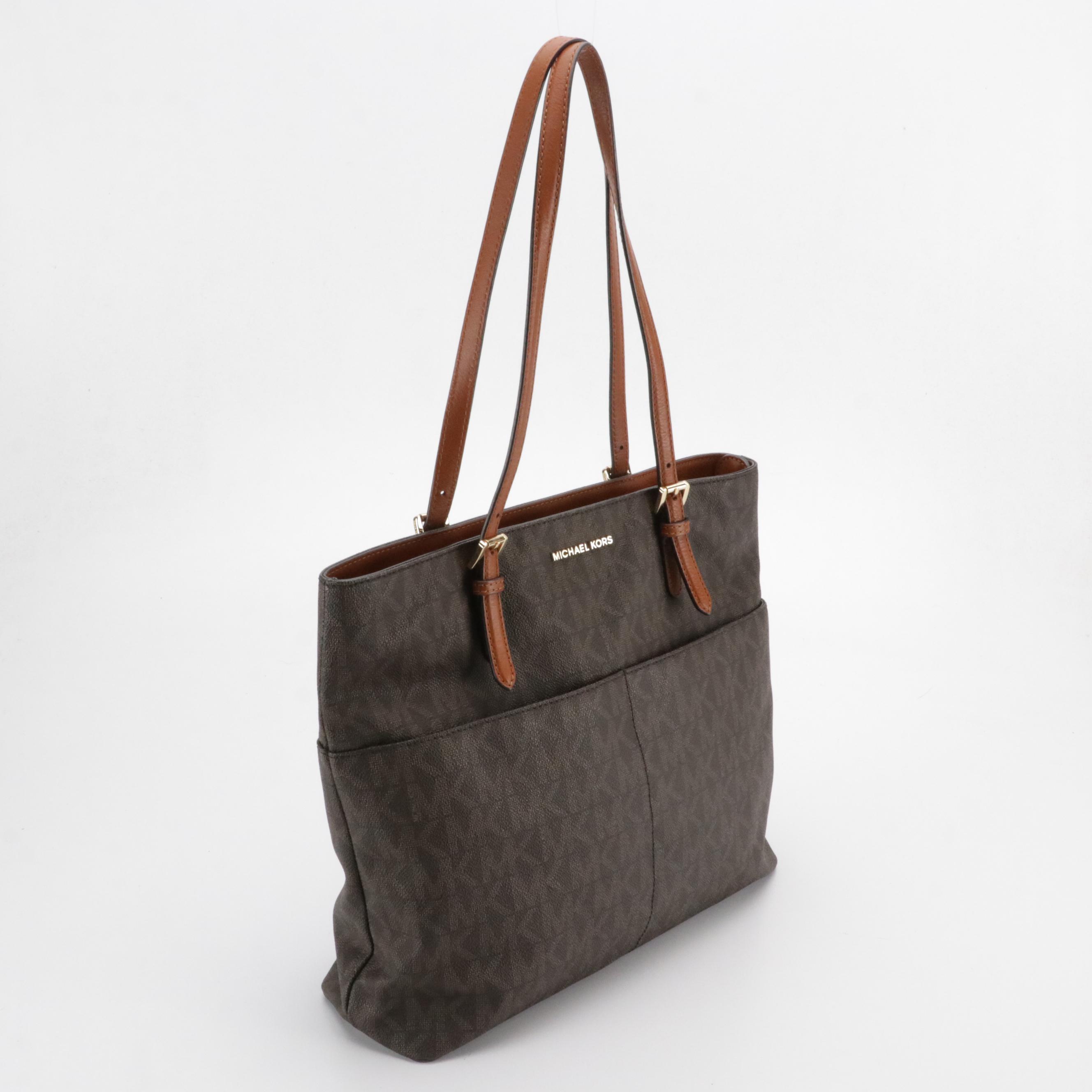 Michael Kors Red Jet Set Zip Tote, Olive Green Hobo Bag & Signature Canvas Tote