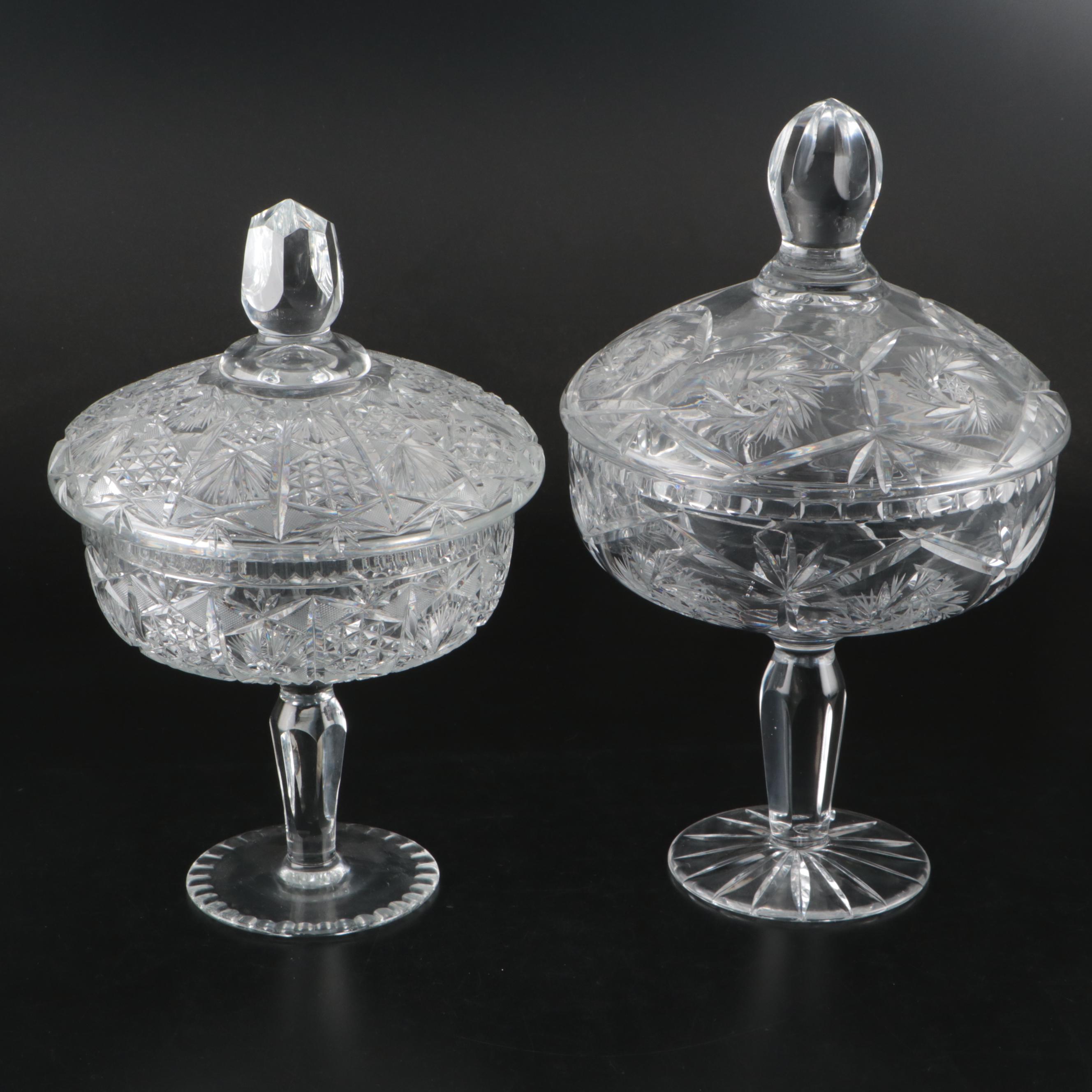 EAPG Cut Crystal Candy Dishes