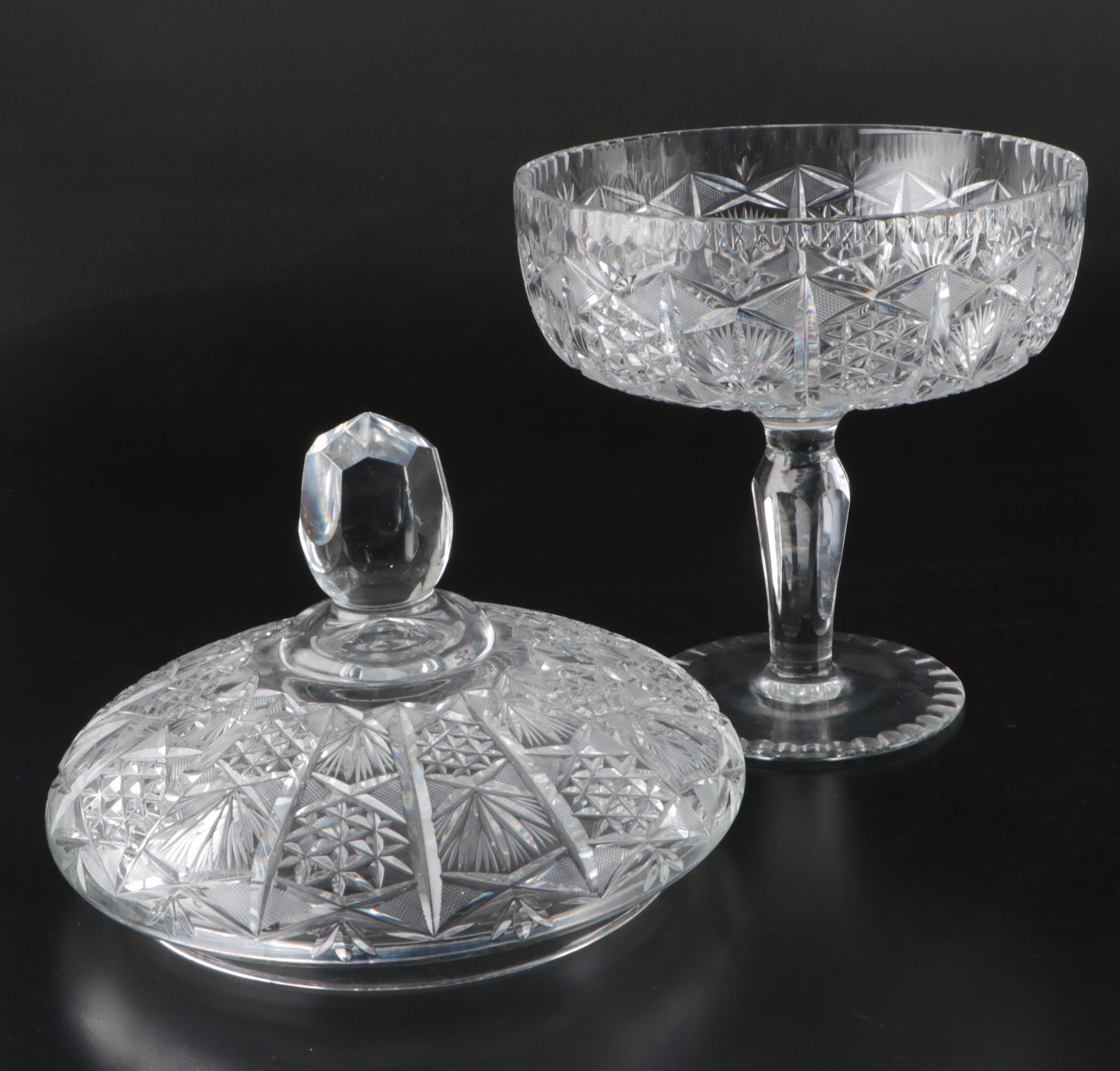 EAPG Cut Crystal Candy Dishes