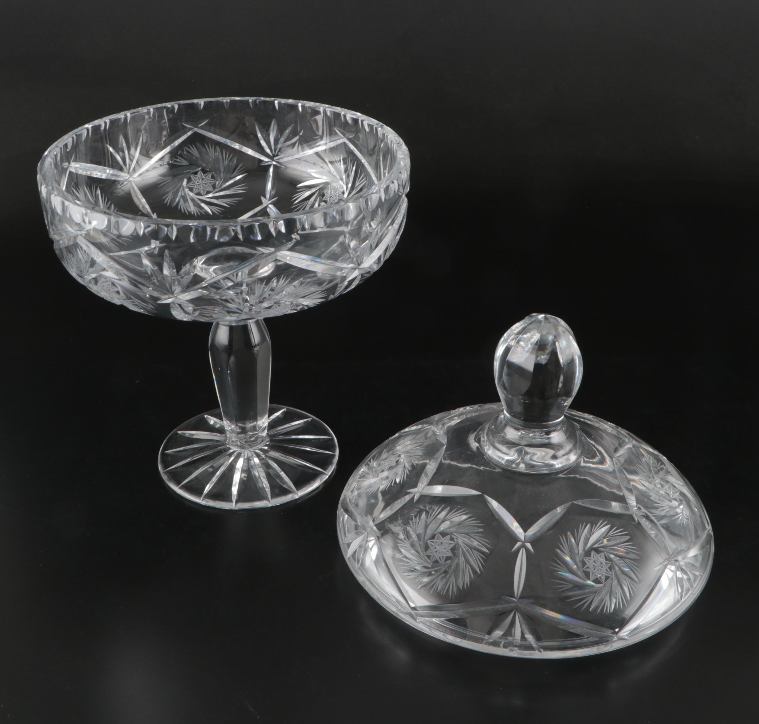EAPG Cut Crystal Candy Dishes