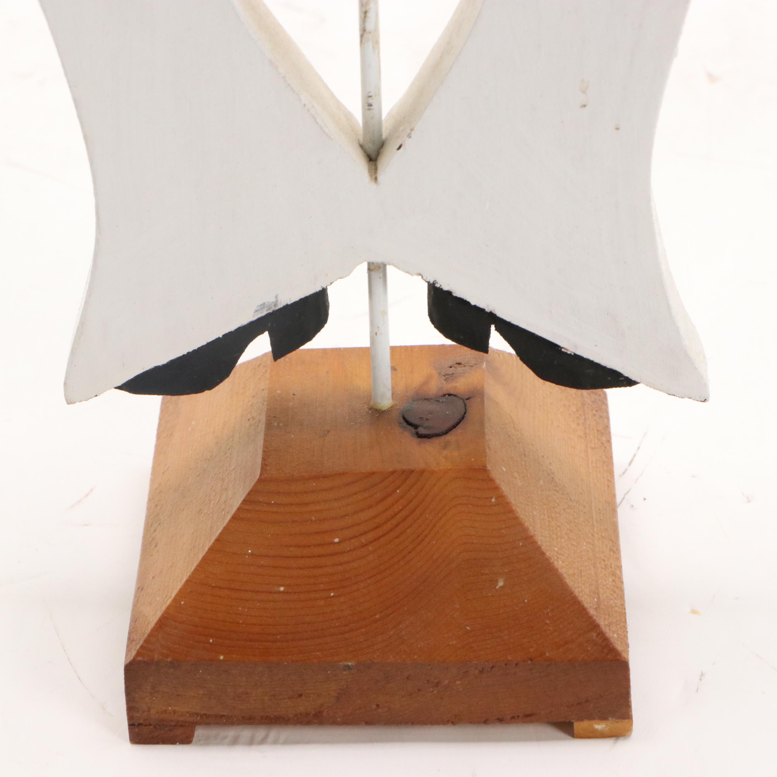 Nantucket Style Wood Whirligig Sculpture of Sailor, Mid to Late 20th Century