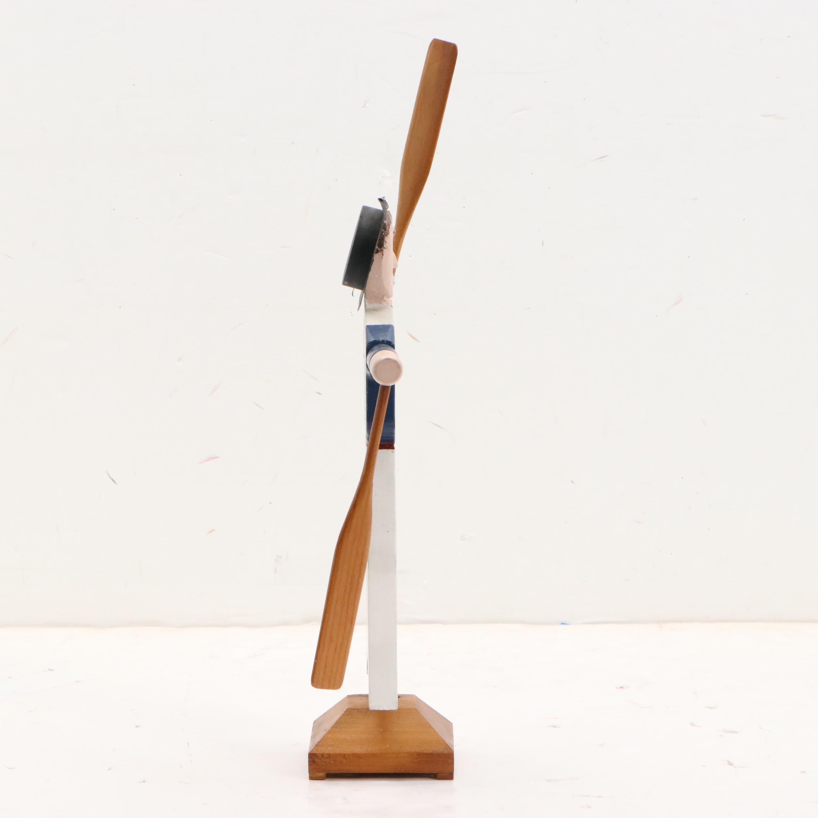 Nantucket Style Wood Whirligig Sculpture of Sailor, Mid to Late 20th Century