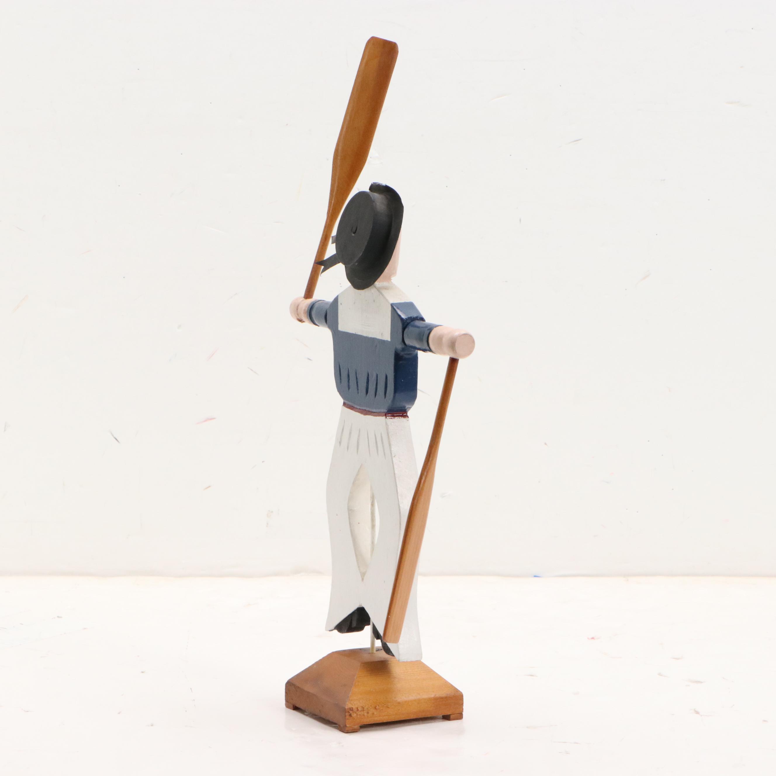 Nantucket Style Wood Whirligig Sculpture of Sailor, Mid to Late 20th Century