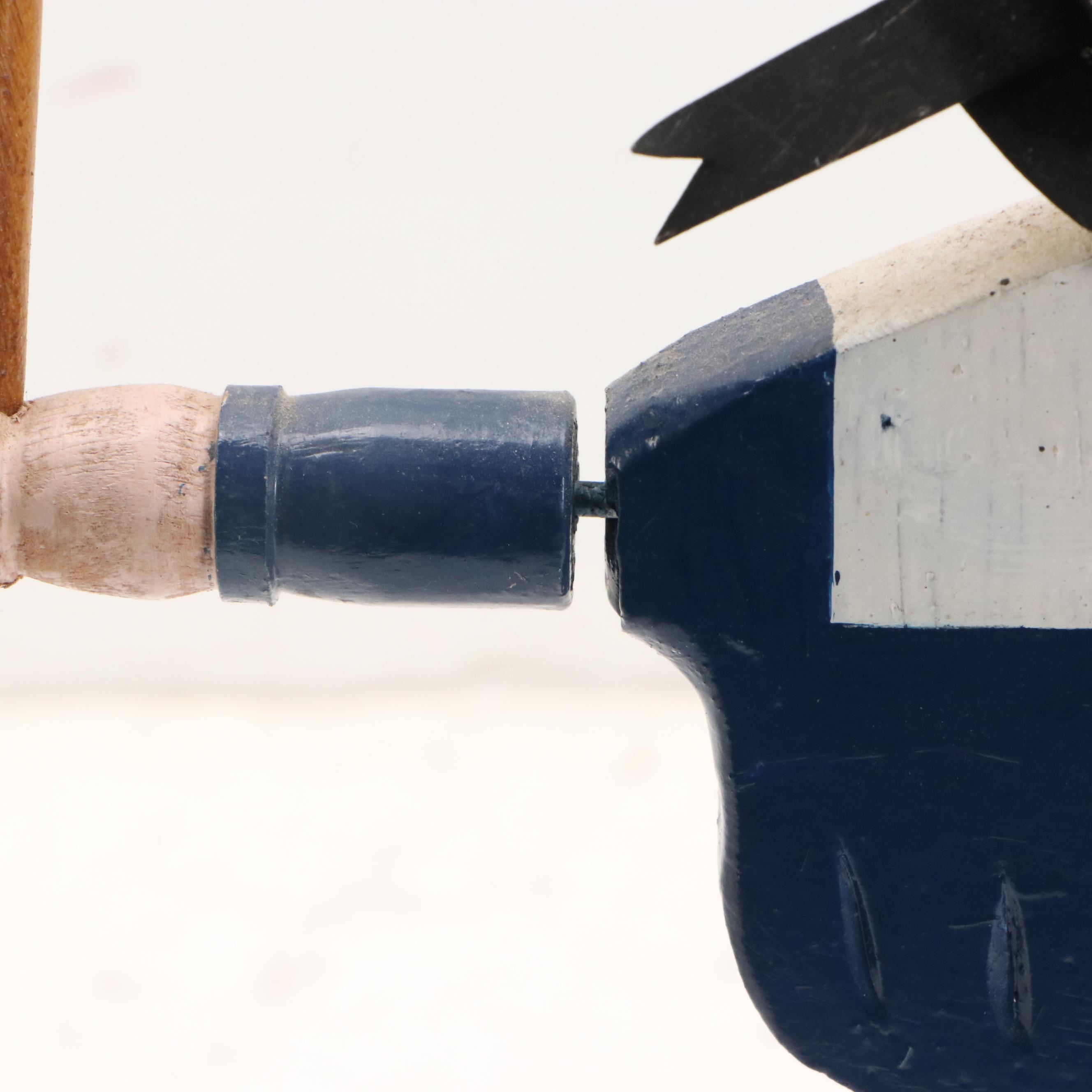 Nantucket Style Wood Whirligig Sculpture of Sailor, Mid to Late 20th Century