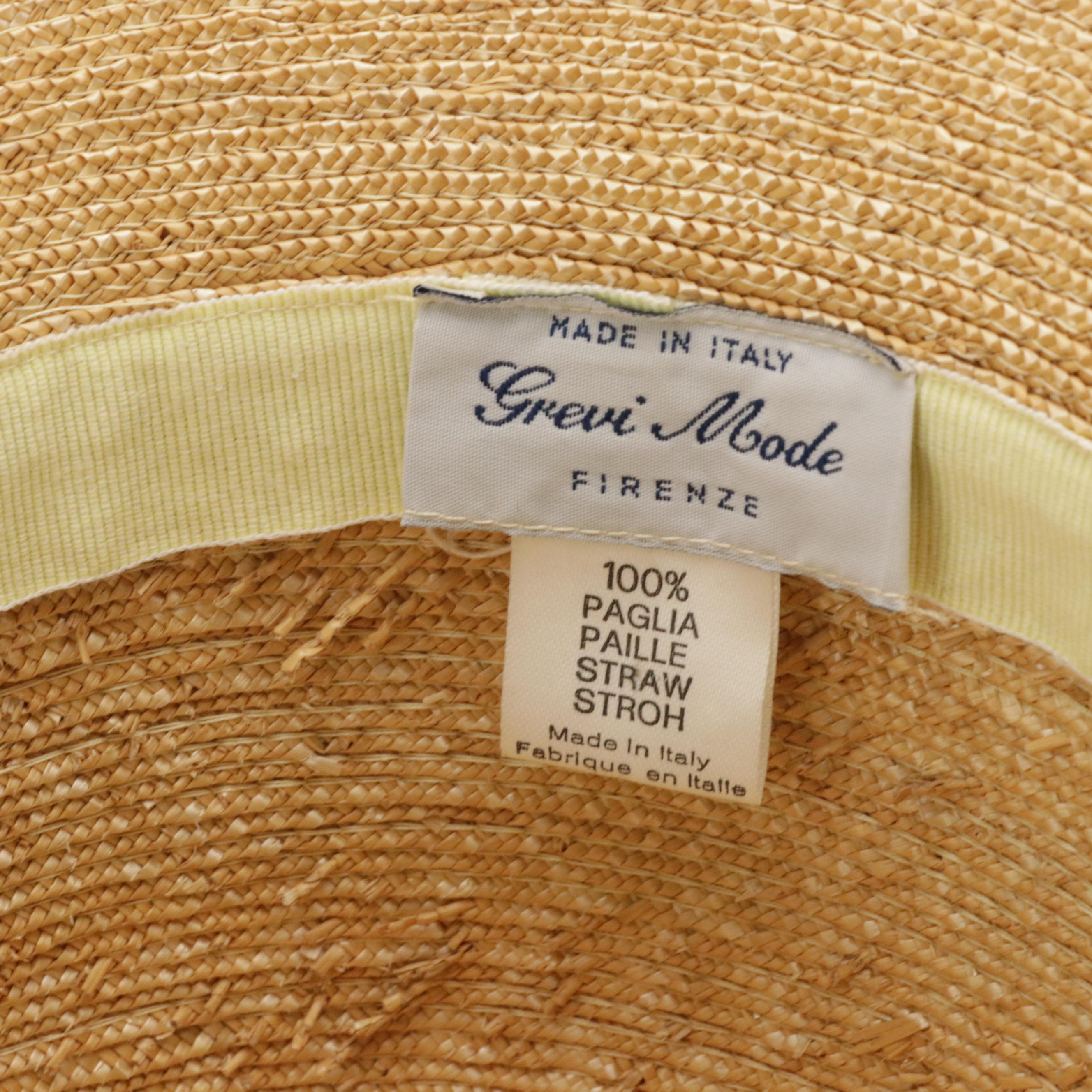 Grevi Mode Straw Breton Hat and Other Top Hat with Hat Box