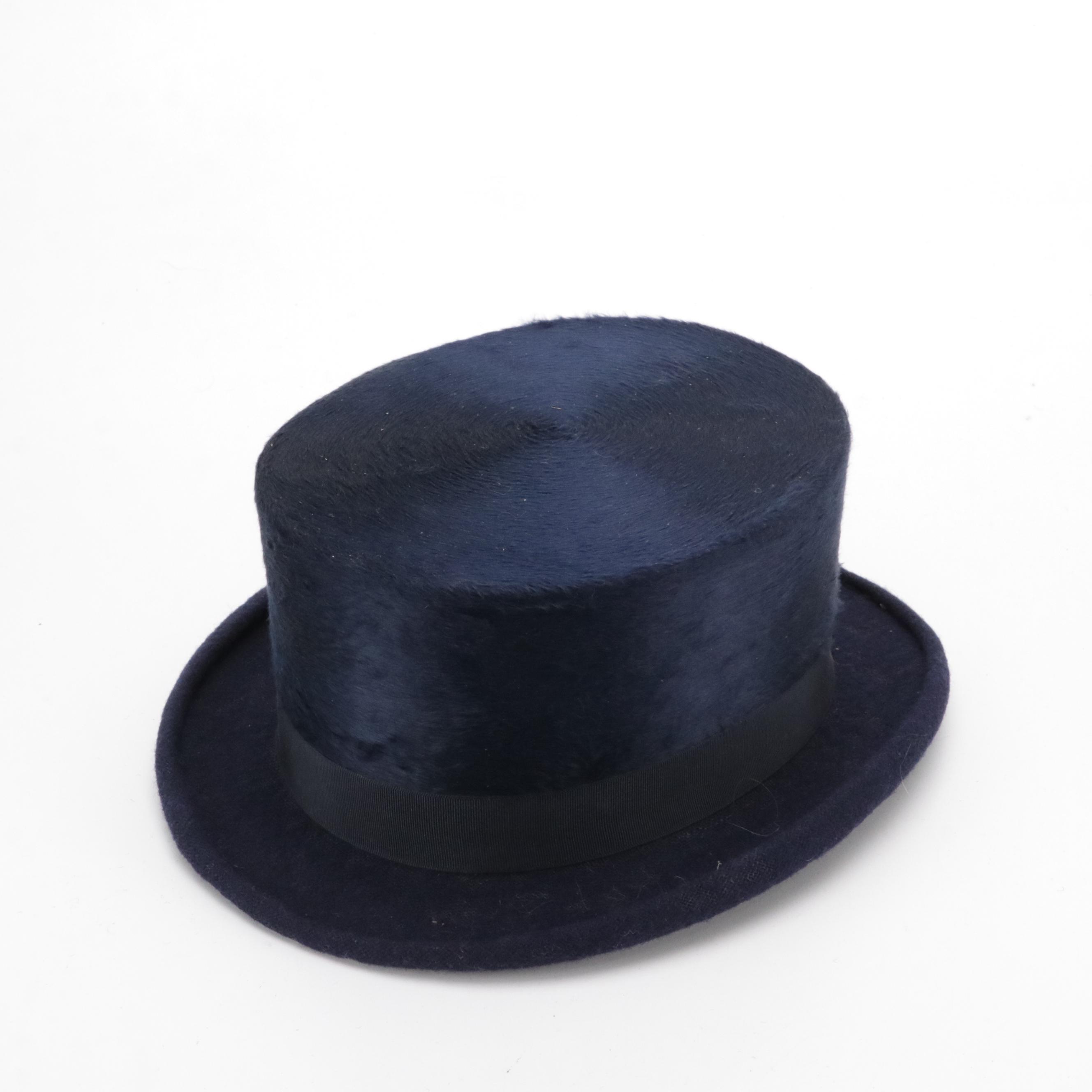 Grevi Mode Straw Breton Hat and Other Top Hat with Hat Box