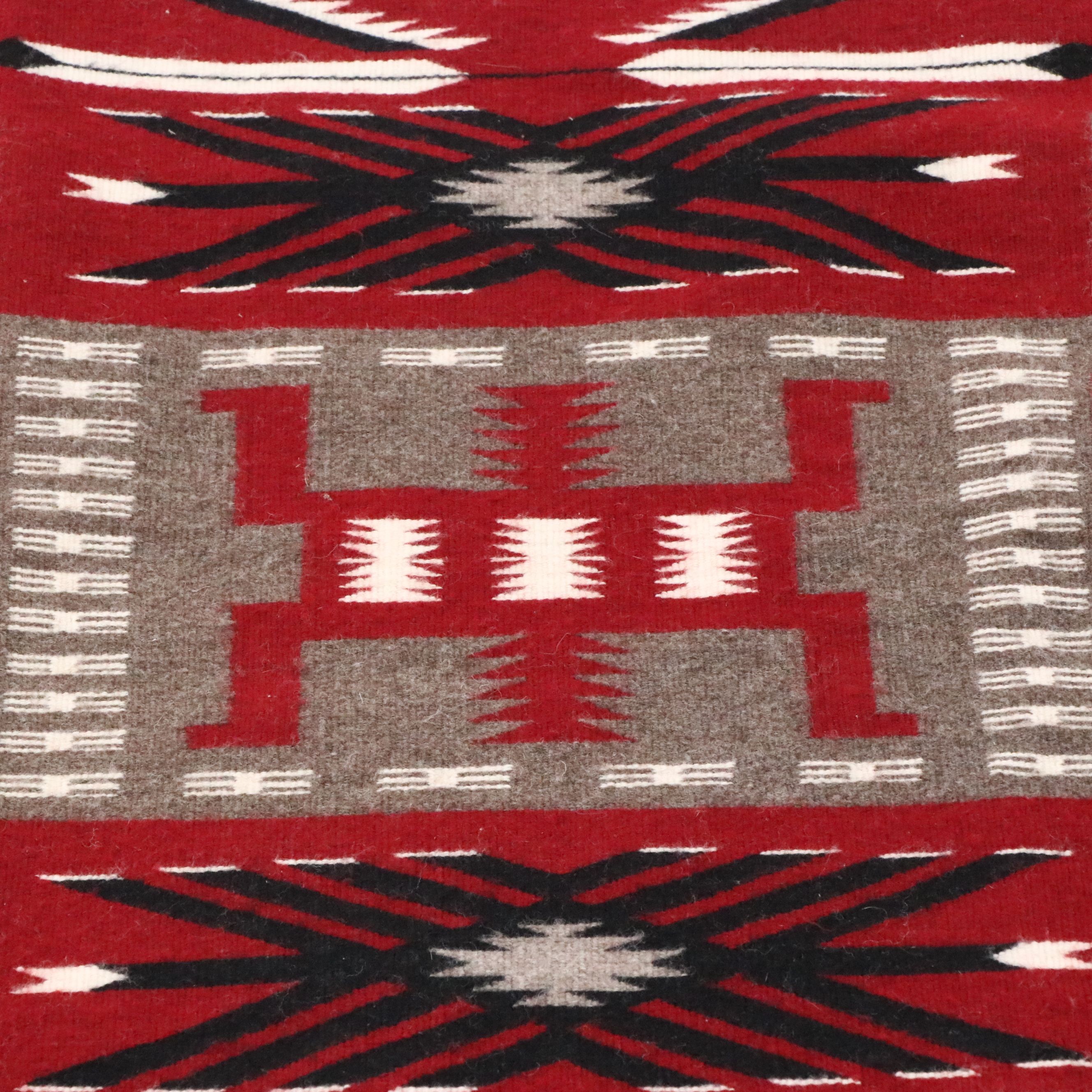3'4 x 4' Handwoven Mary Shepherd Navajo Storm Accent Rug