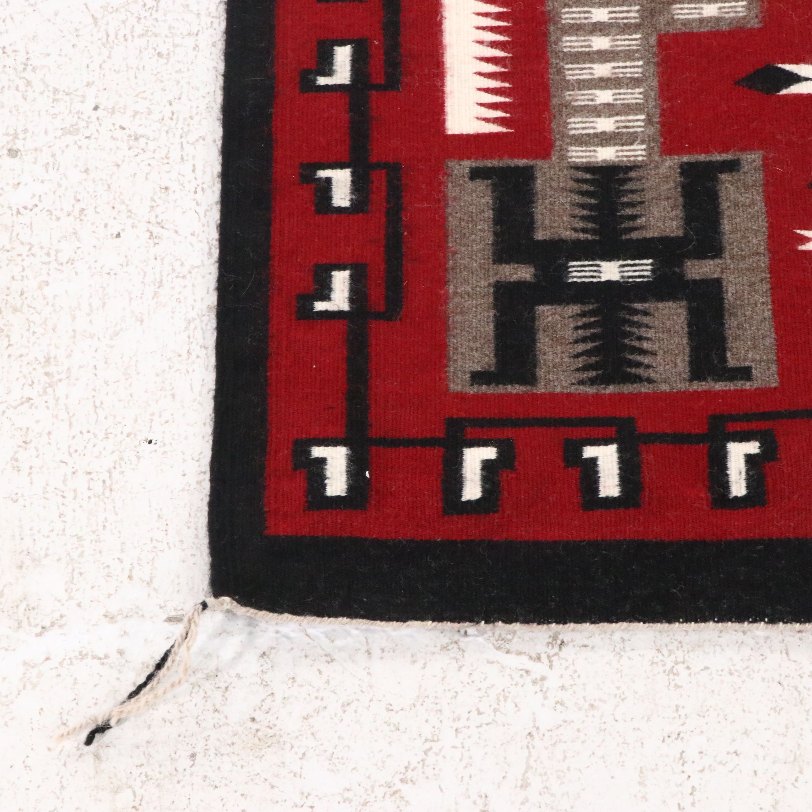 3'4 x 4' Handwoven Mary Shepherd Navajo Storm Accent Rug