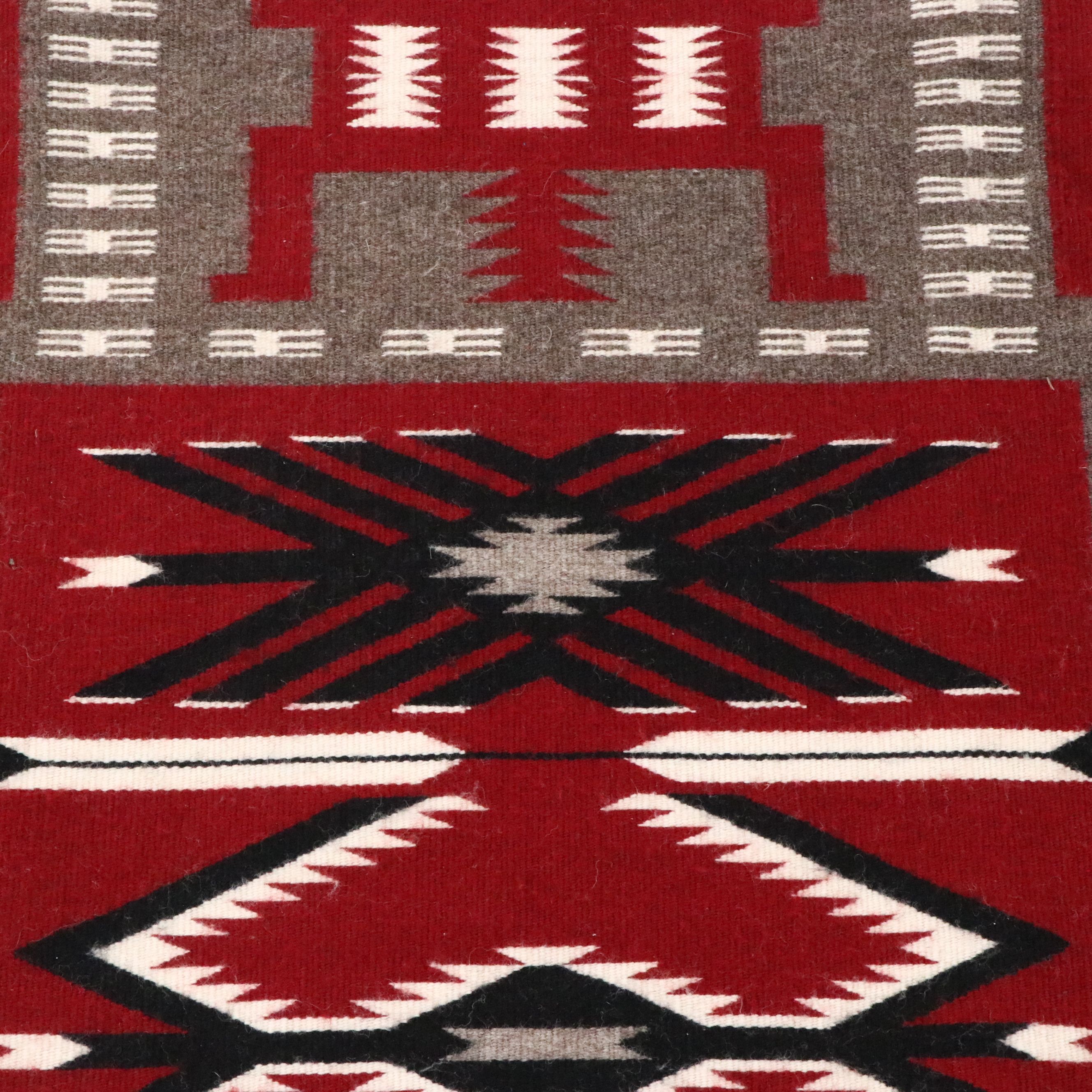 3'4 x 4' Handwoven Mary Shepherd Navajo Storm Accent Rug